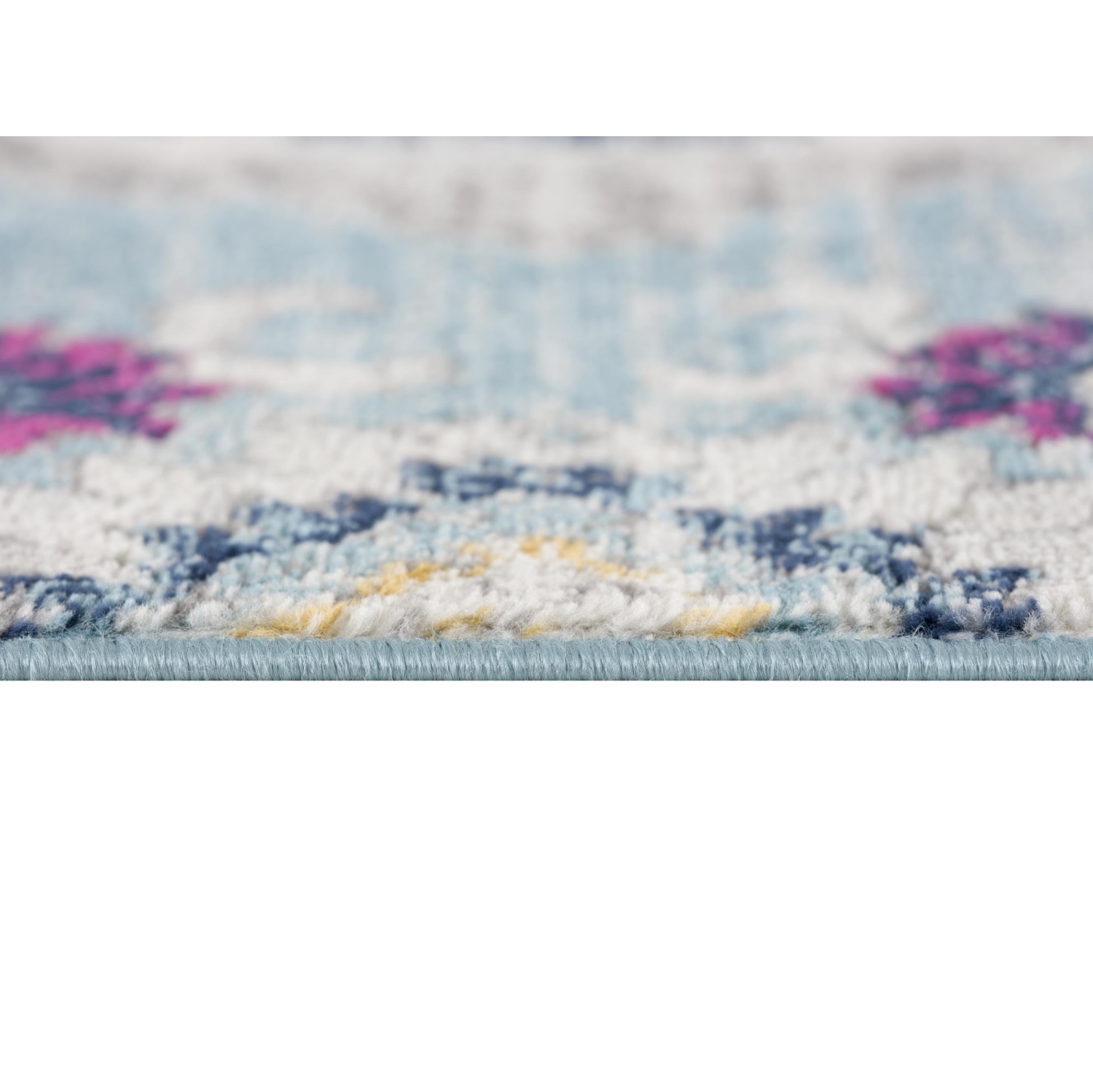 Tapis d'intérieur traditionnel motif floral Anara bleu/gris branche