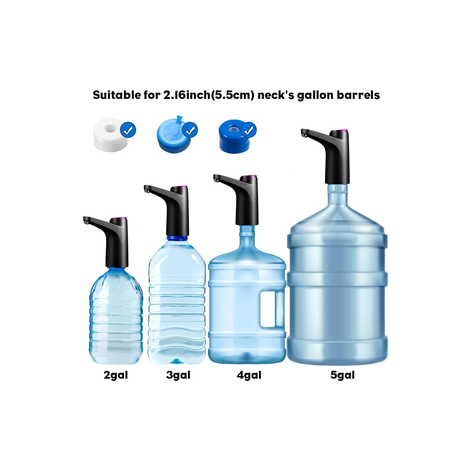 Water Bottle Pump 5 Gallon Water Dispenser,USB Charging Water Pump for 2-5 Gallon Jugs,Automatic Drinking Water Dispenser Pump,Portable Electric