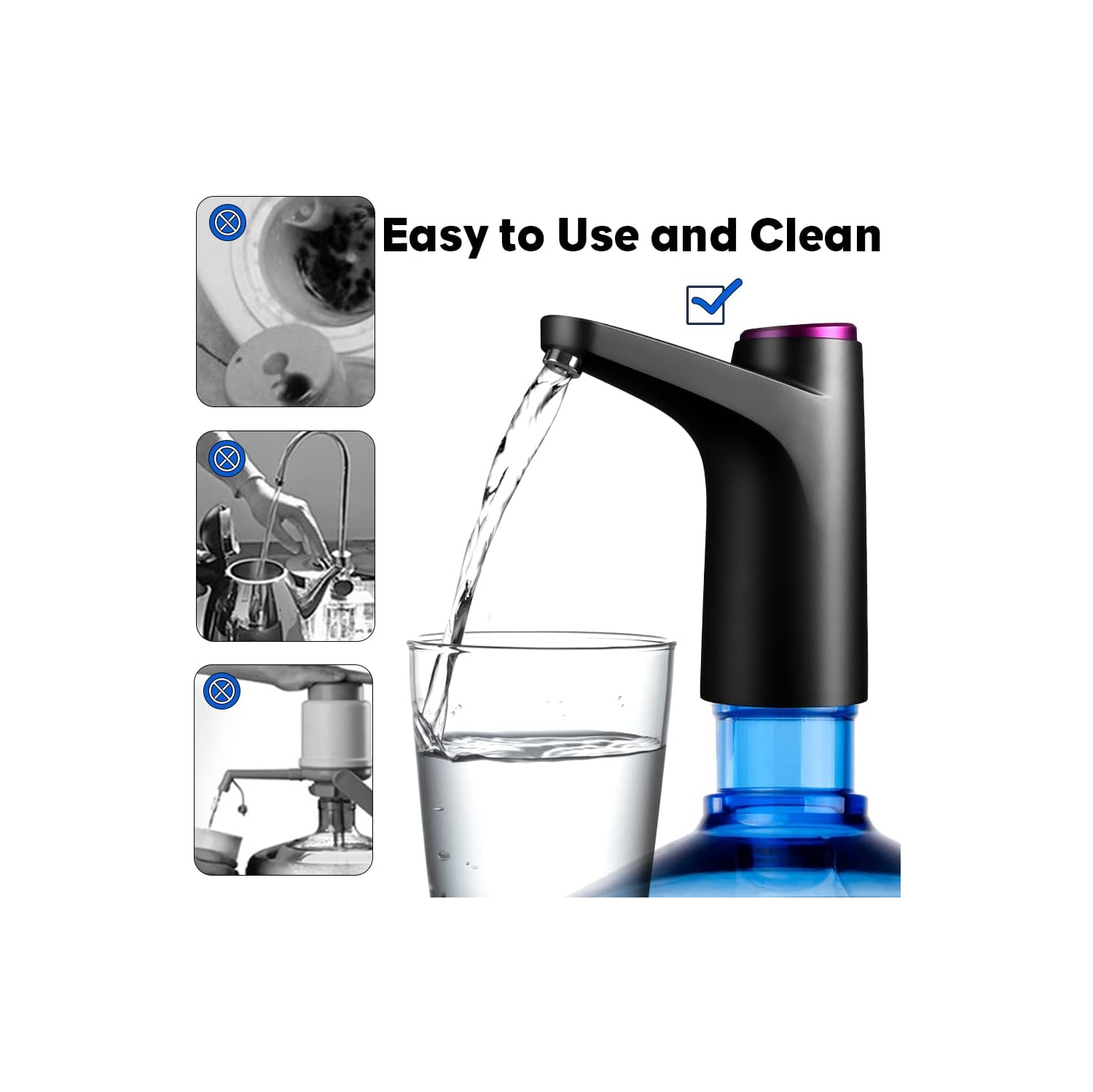 Water Bottle Pump 5 Gallon Water Dispenser,USB Charging Water Pump for 2-5 Gallon Jugs,Automatic Drinking Water Dispenser Pump,Portable Electric