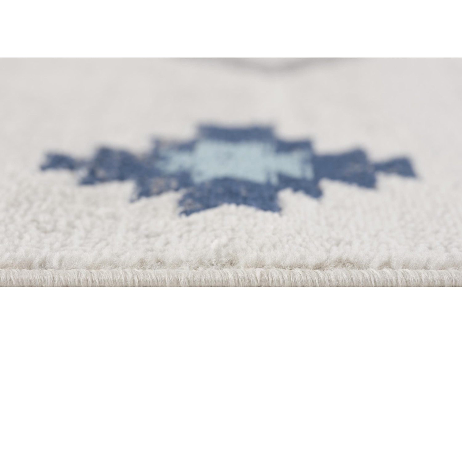 Tapis d'intérieur contemporain Mesa Branch - Bleu Sud-Ouest/beige