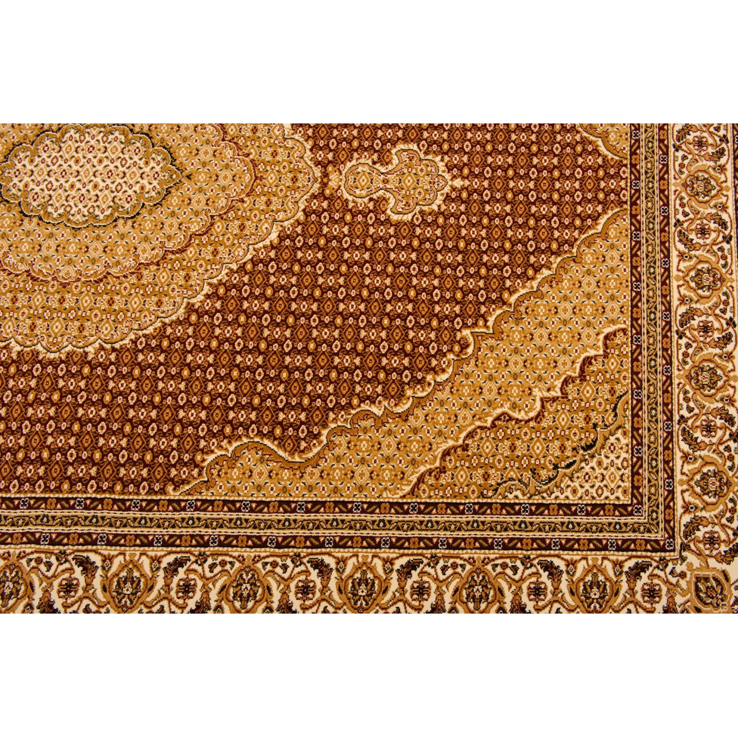 Tapis d'intérieur traditionnel médaillon persan Faris Branch