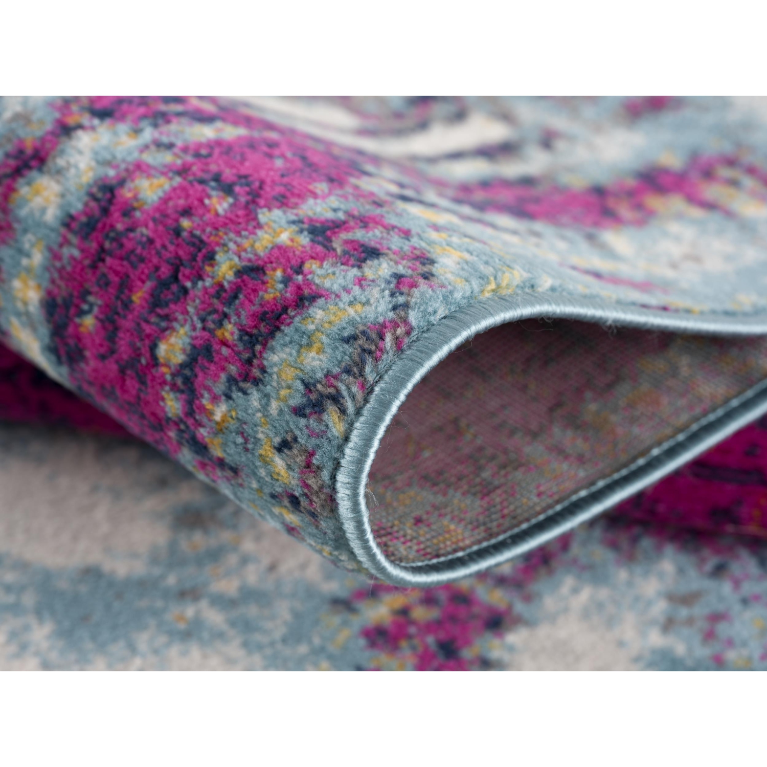 Tapis d'intérieur contemporain Zora abstrait violet/orange