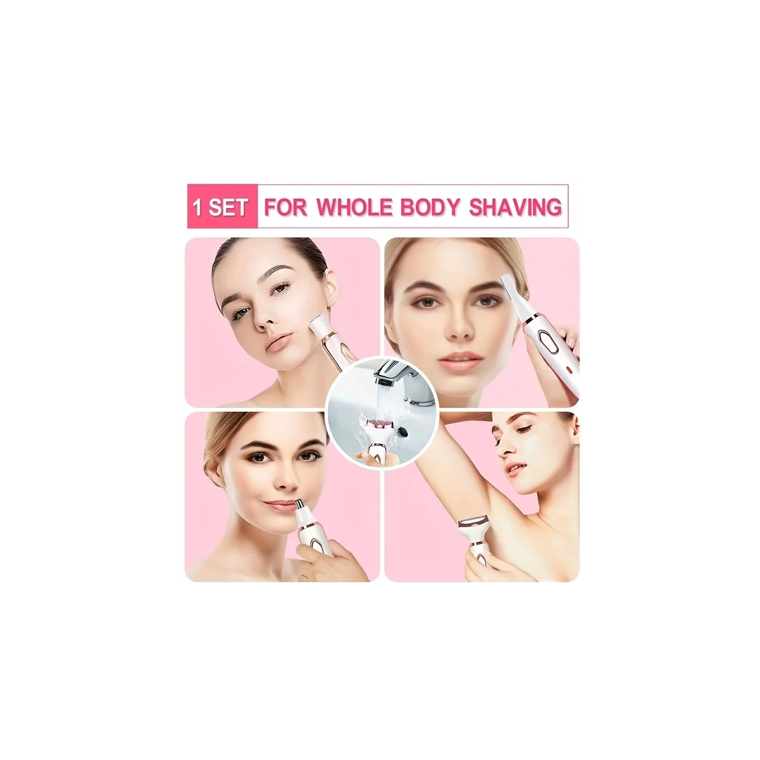 Rasoirs électriques pour femmes, rasoir électrique 4 en 1 pour femmes, épilateurs d'épilation pour bikini de visage de jambe, cadeaux pour femmes