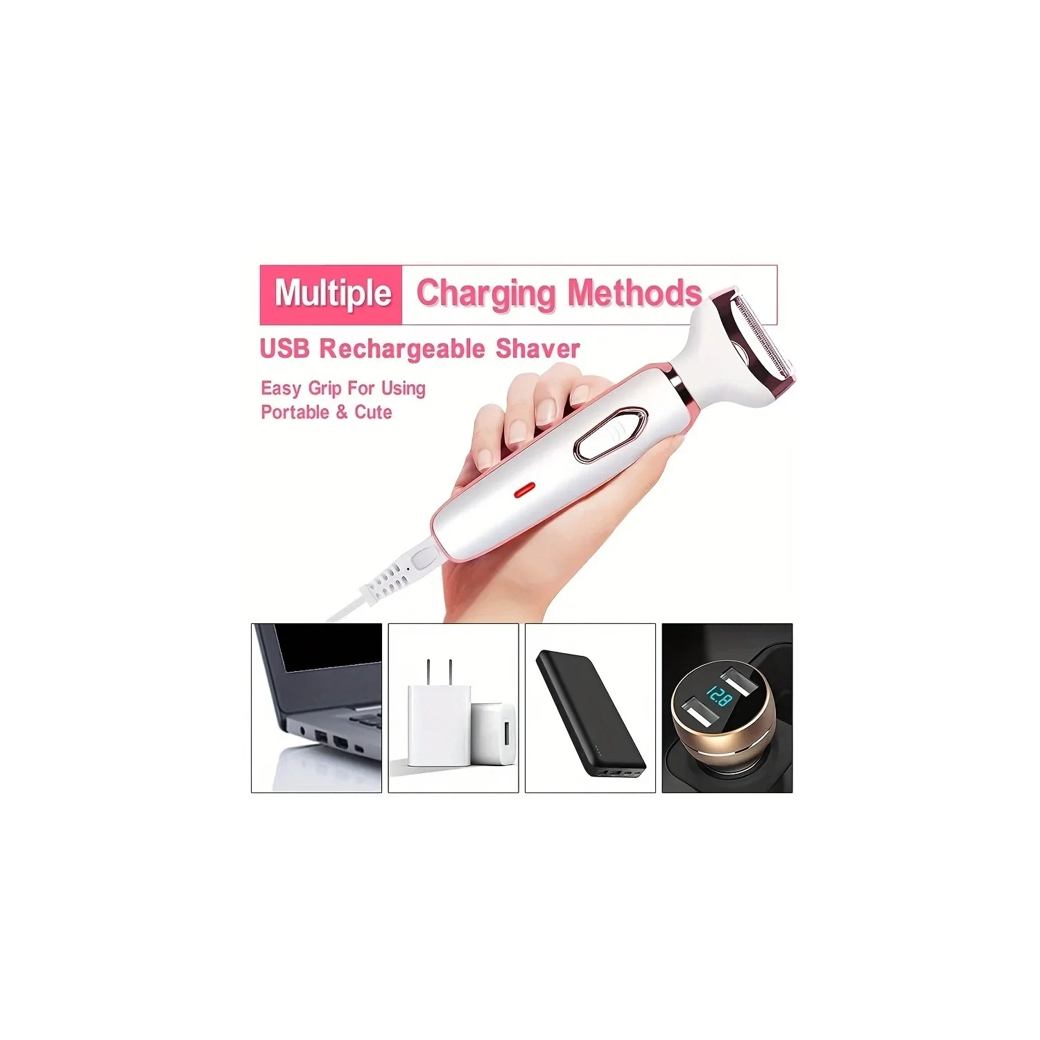 Rasoirs électriques pour femmes, rasoir électrique 4 en 1 pour femmes, épilateurs d'épilation pour bikini de visage de jambe, cadeaux pour femmes