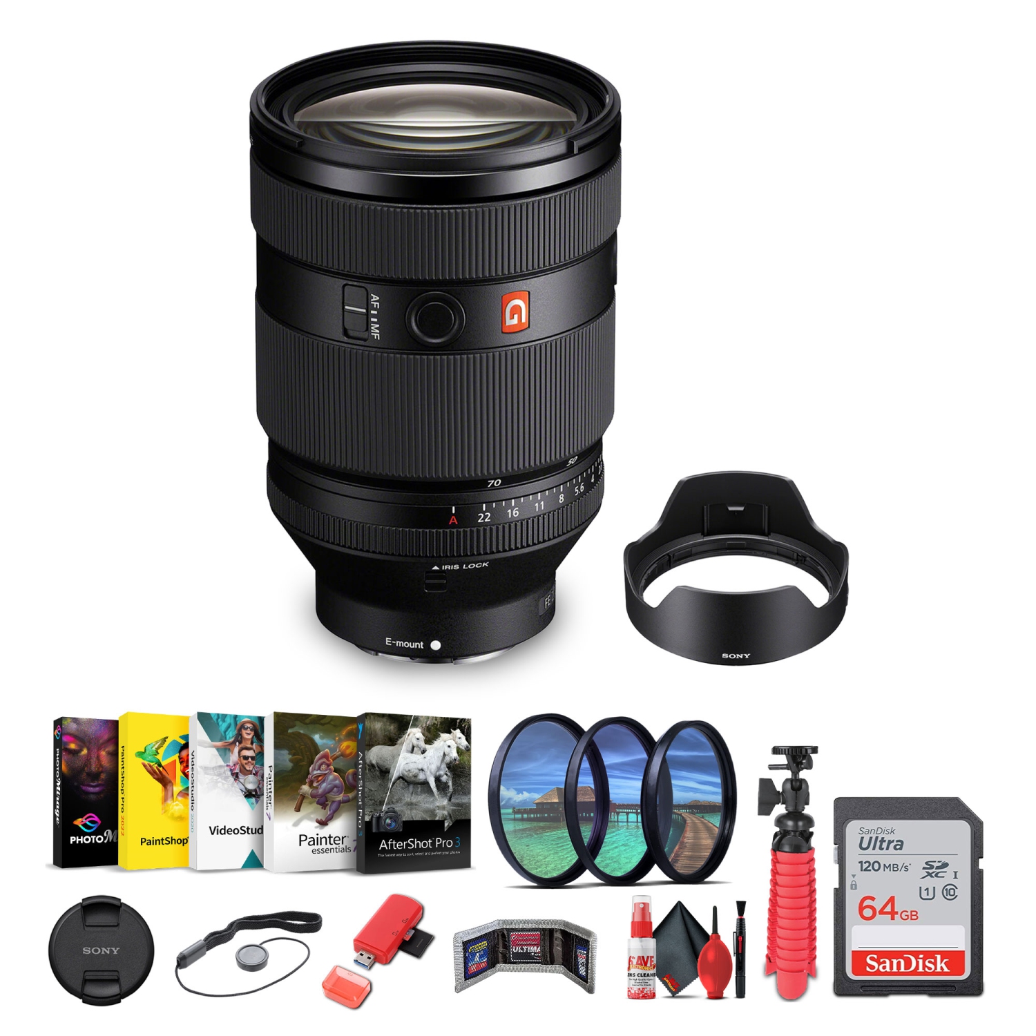 Refurbished (Excellent) - Sony G Master FE 28-70mm f/2 GM Lens (Sony E) + Sling Backpack + More