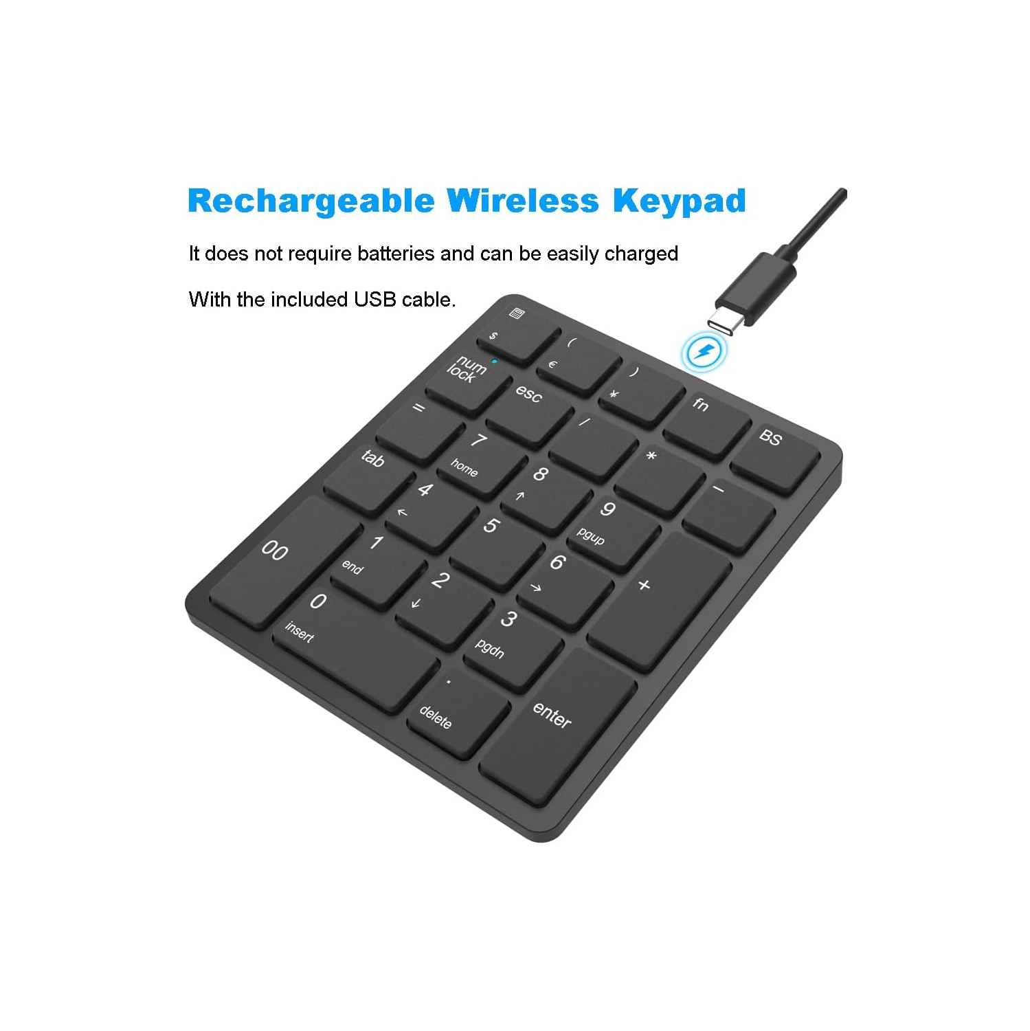 Wireless Number Pads, Numeric Keypad Numpad 26 Keys Portable 2.4 GHz Financial Accounting Number Keyboard Extensions 10 Key USB Keypad