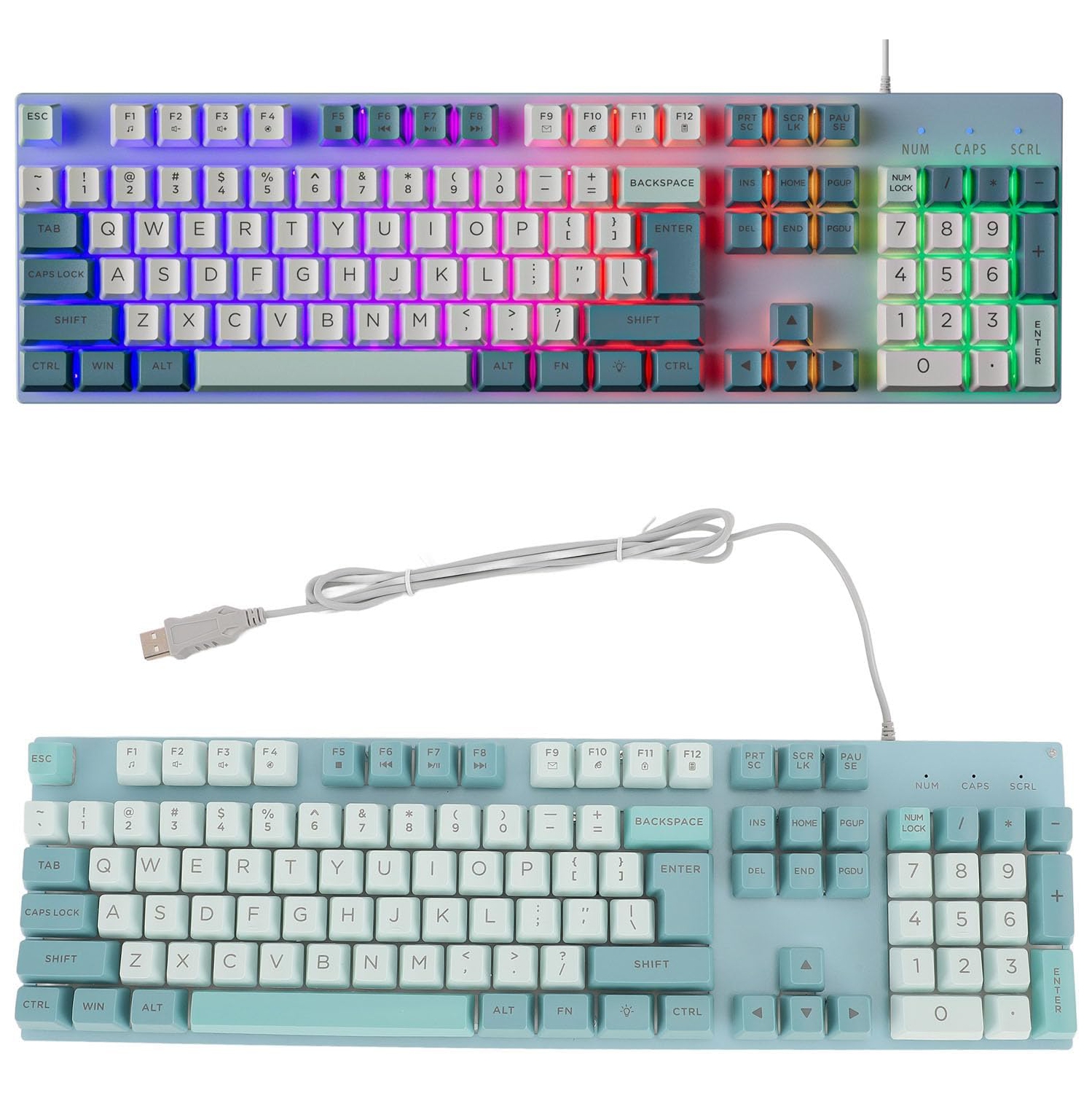 Upgraded Large Print Computer Keyboard, No Delay USB Wired Backlit Keyboard with Metal Panel,