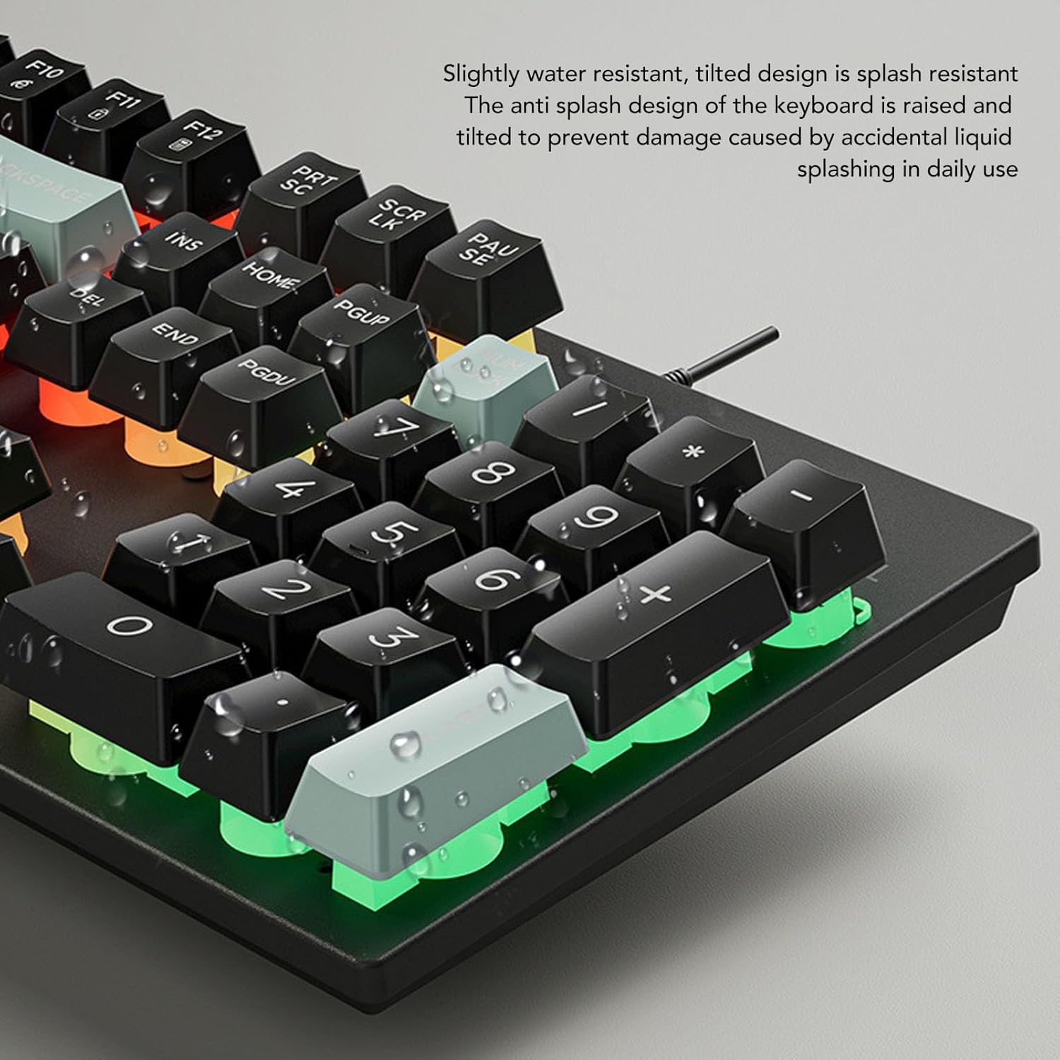 Upgraded Large Print Computer Keyboard, No Delay USB Wired Backlit Keyboard with Metal Panel,