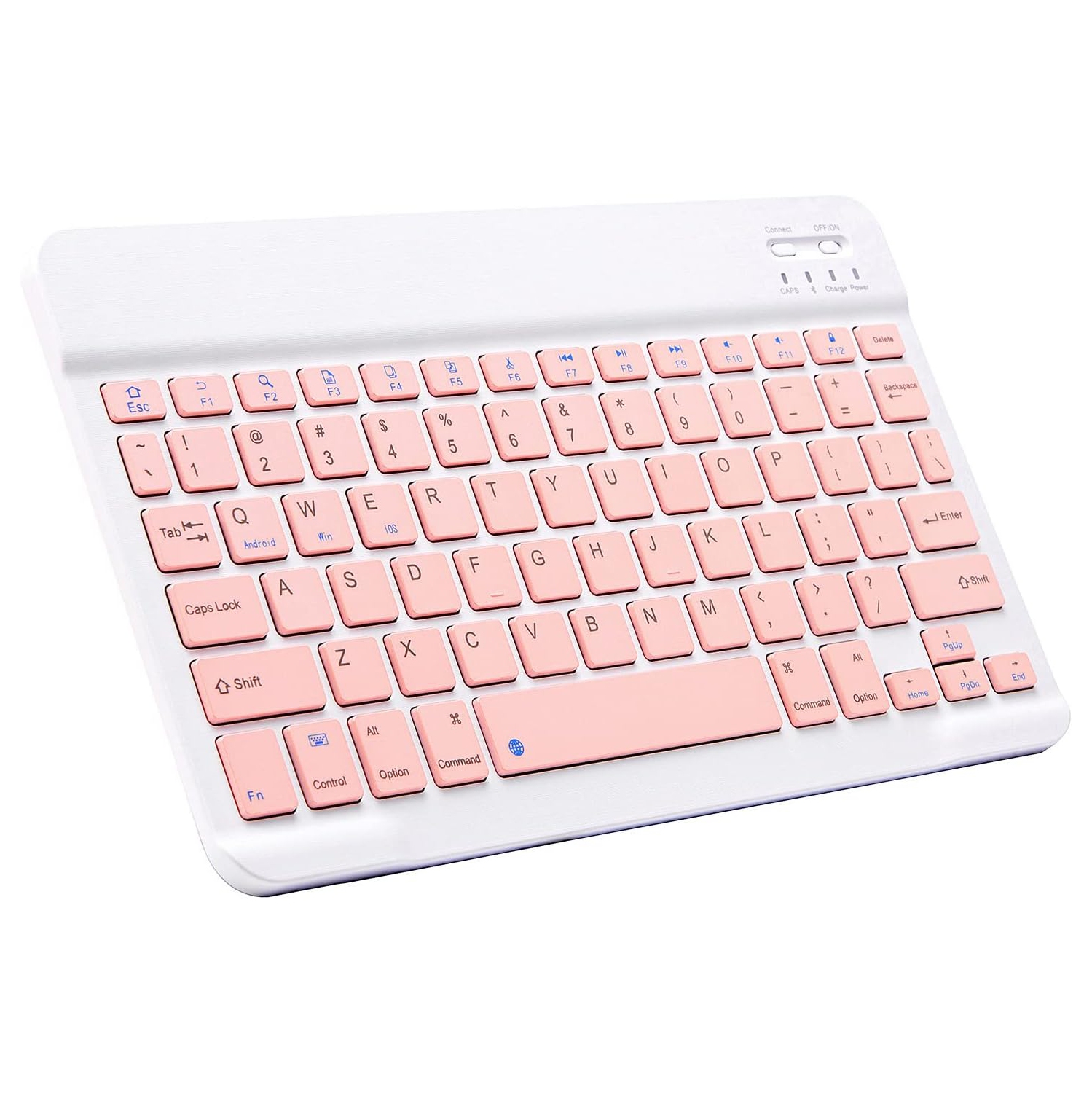 Ultra-Slim Bluetooth Keyboard Portable Mini Wireless Keyboard Rechargeable(10 inch Pink)