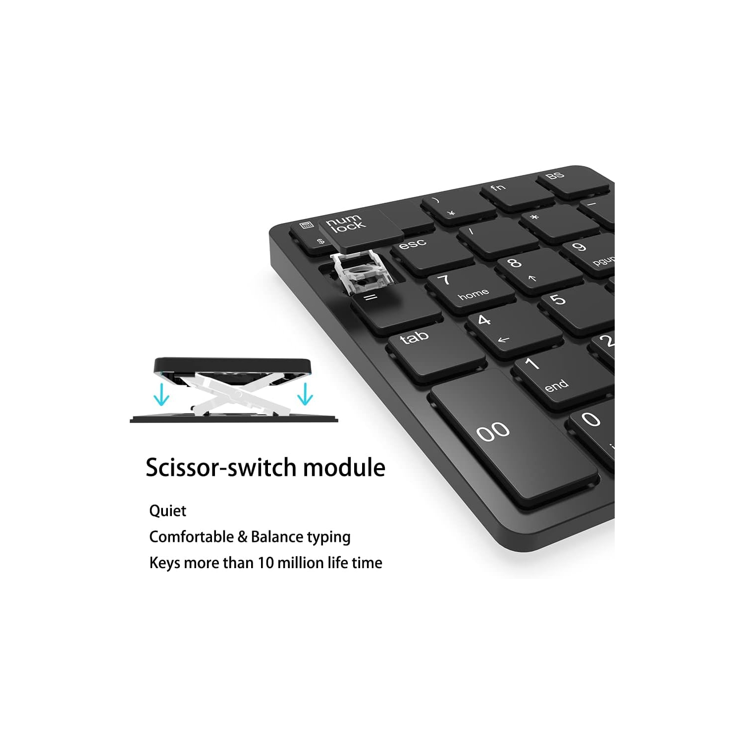 Wireless Number Pads, Numeric Keypad Numpad 26 Keys Portable 2.4 GHz Financial Accounting Number Keyboard Extensions 10 Key USB Keypad