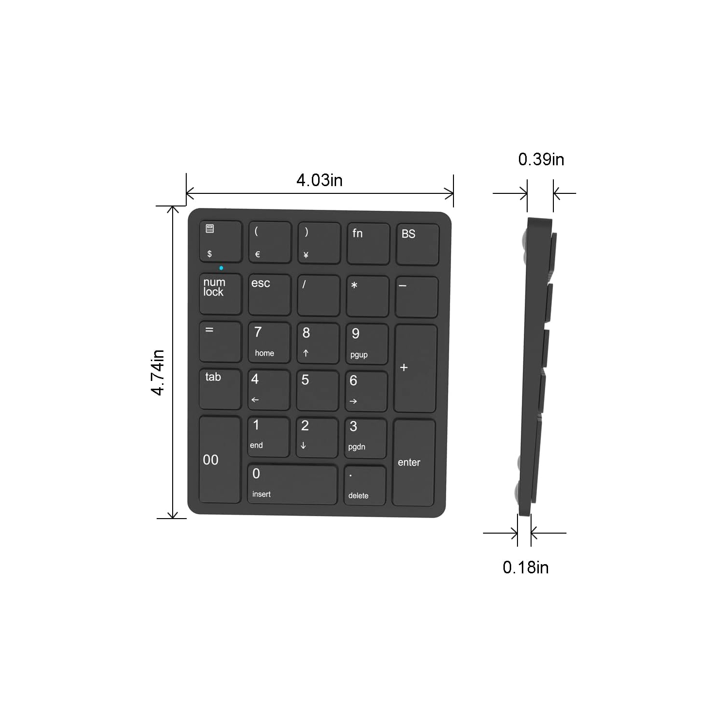Wireless Number Pads, Numeric Keypad Numpad 26 Keys Portable 2.4 GHz Financial Accounting Number Keyboard Extensions 10 Key USB Keypad