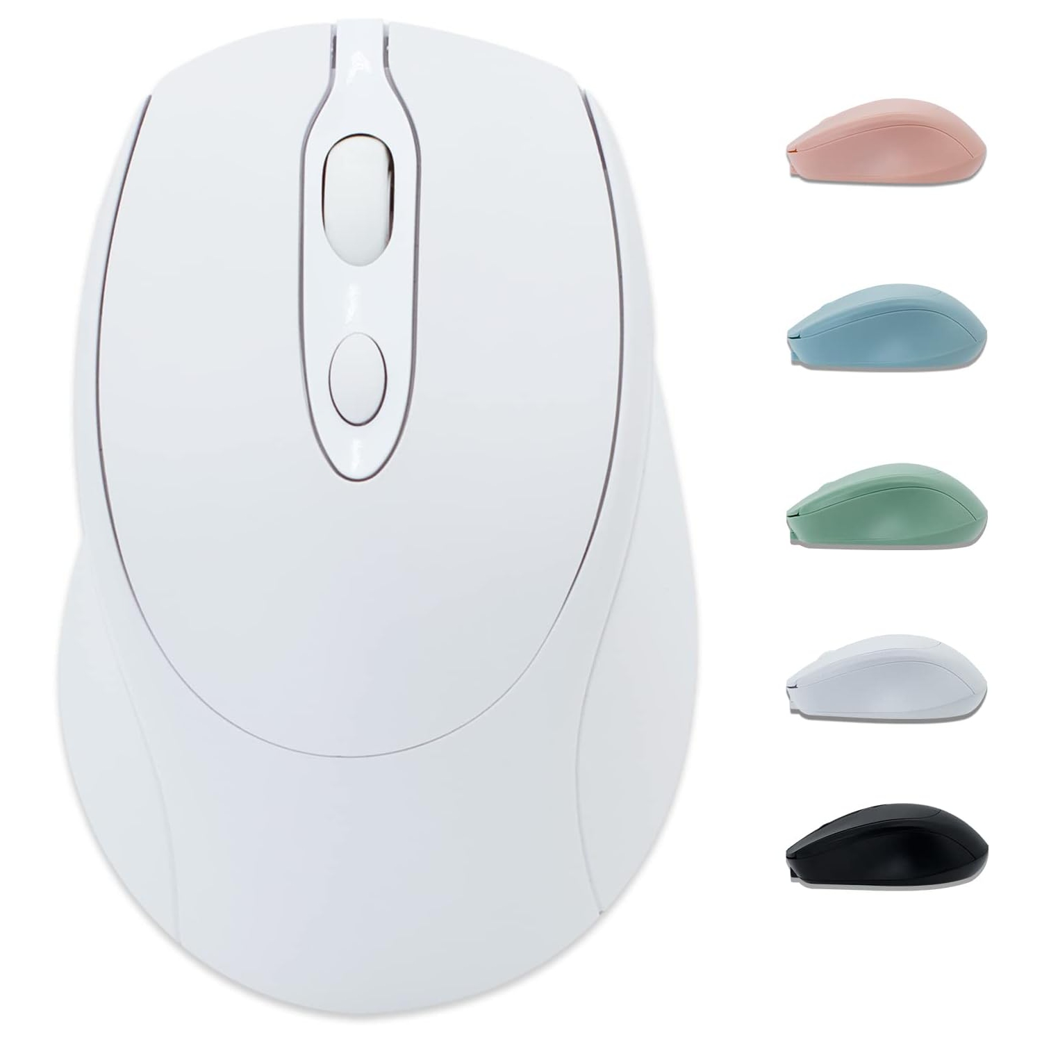 1PCS Bluetooth Mouse,Rechargeable Wireless Mouse for Laptop/iPad/MacBook Pro/Air, Silent Mouse Portable Slim(White)