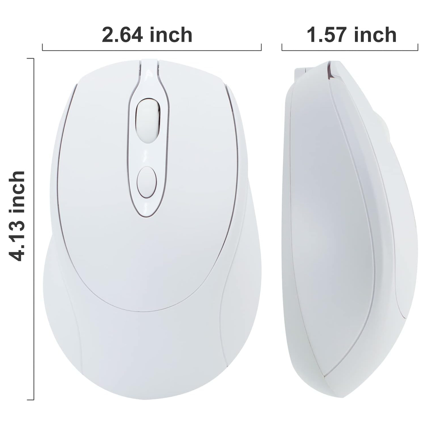 1PCS Bluetooth Mouse,Rechargeable Wireless Mouse for Laptop/iPad/MacBook Pro/Air, Silent Mouse Portable Slim(White)