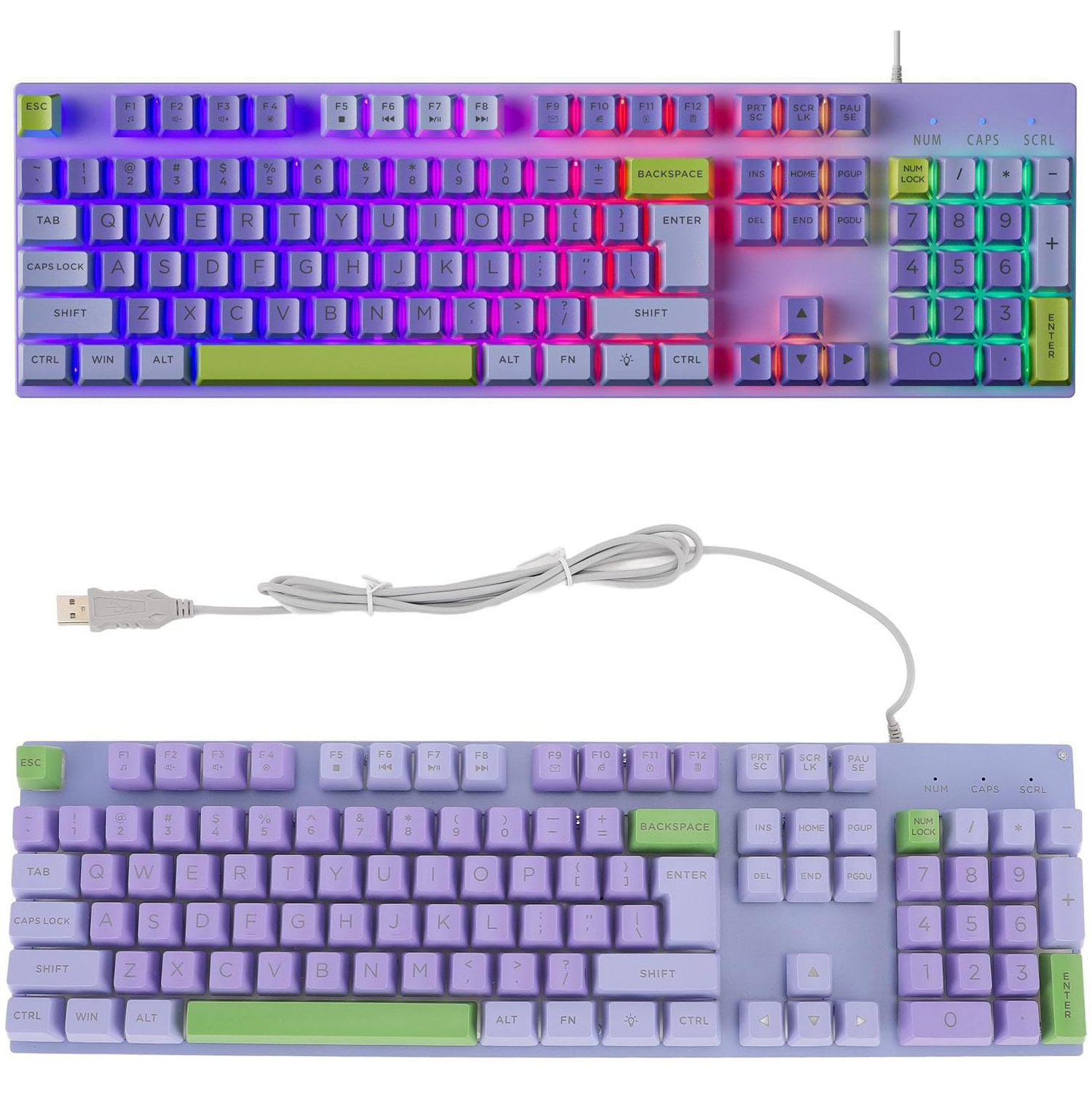 Upgraded Large Print Computer Keyboard, No Delay USB Wired Backlit Keyboard with Metal Panel,