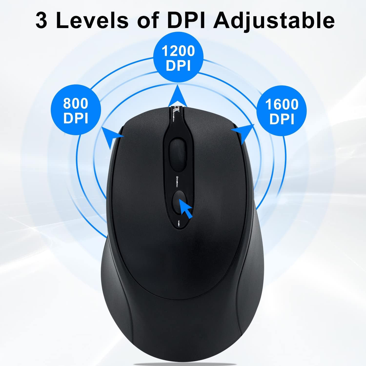 1PCS Bluetooth Mouse,Rechargeable Wireless Mouse for Laptop/iPad/MacBook Pro/Air, Silent Mouse Portable Slim(Black)