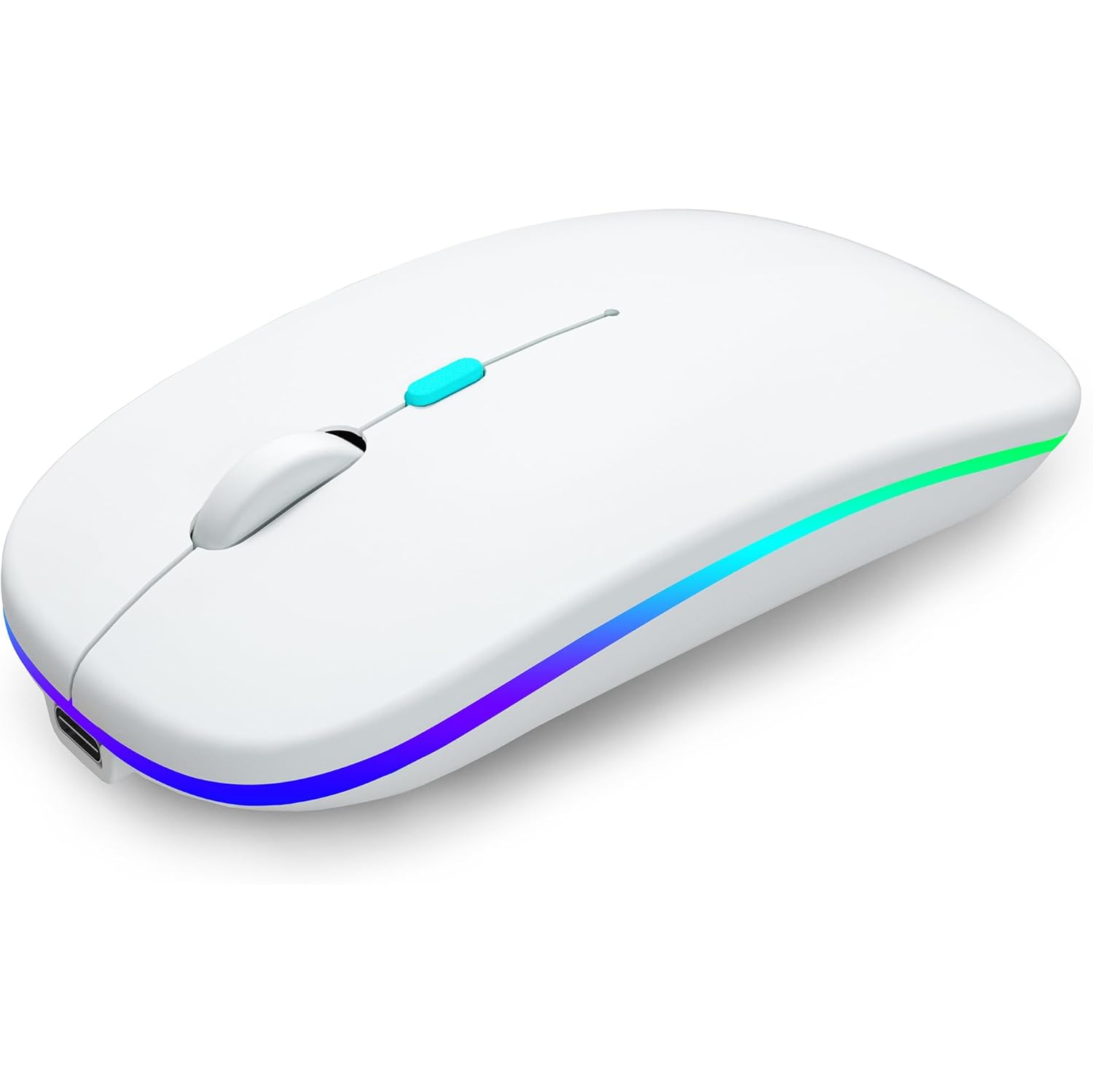 Wireless Bluetooth Mouse Rechargeable Laptop Mouse Portable LED Computer Mice Use(BT5 or USB 2.4G) Dual Mode Connection Silent Slim Mouse