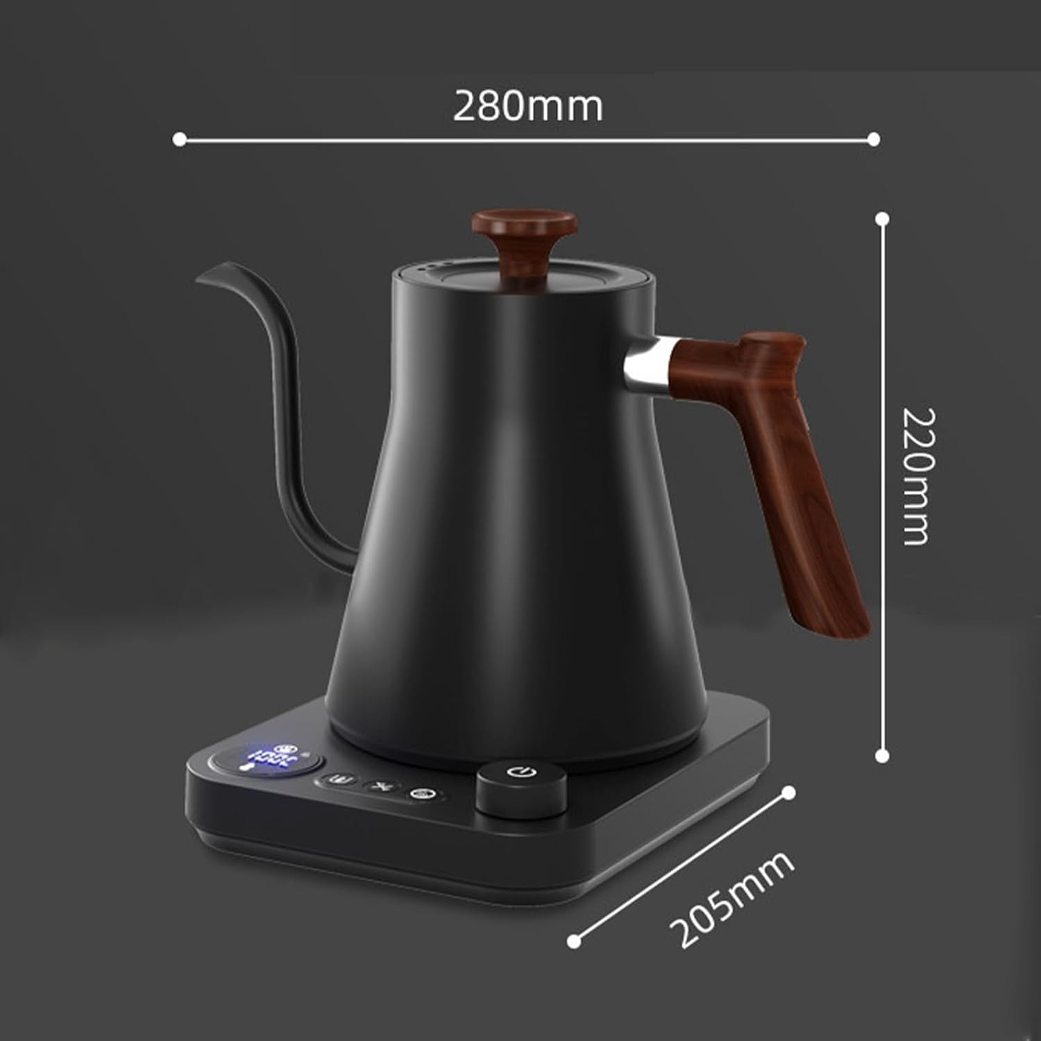 VICBINLY 0.9L Electric Gooseneck Kettle – 1200W, Temp Control, Boil-Dry Protection