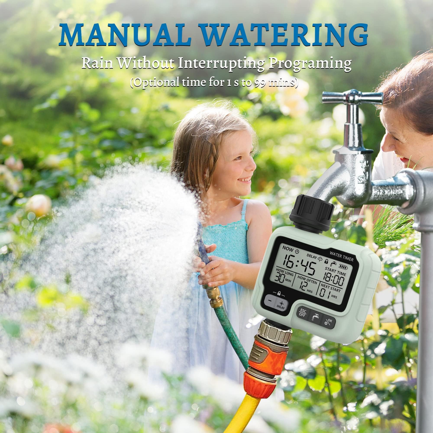 Dispositif automatique d'arrosage des fleurs, contrôleur intelligent d'irrigation des arroseurs de jardinage pour le jardin et la cour