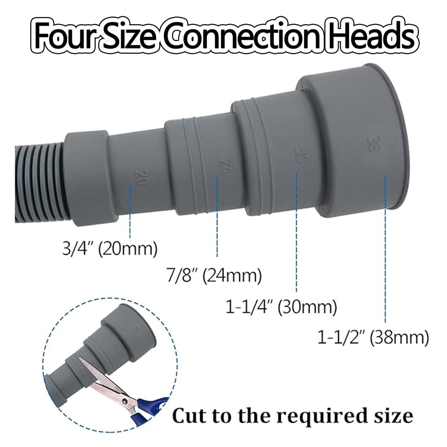 6.56&nbsp;pi Trousse d'extension de tuyau d'évacuation de la laveuse pour laveuse ondulée flexible de vidange de lave-vaisselle