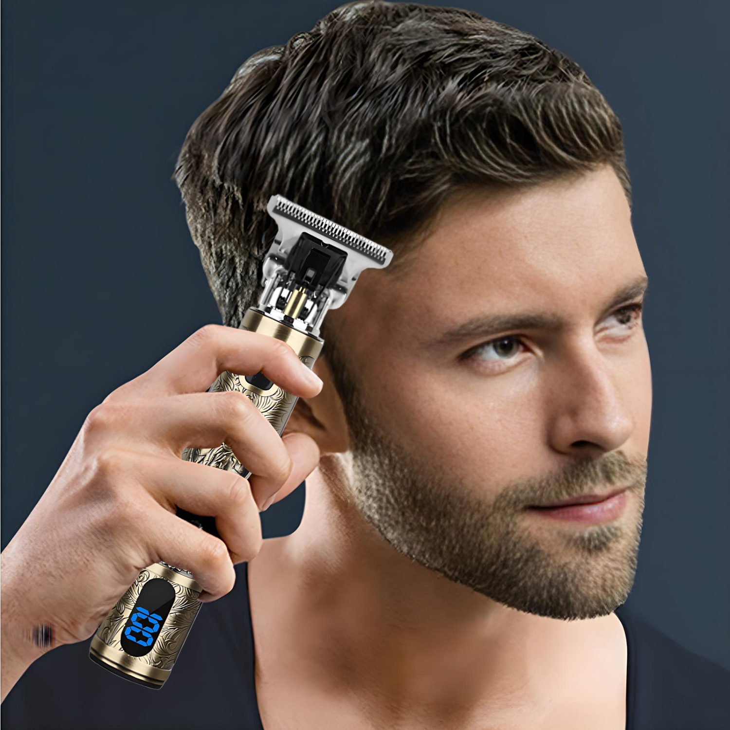 Rasoir portatif, tondeuse à cheveux sans fil pour hommes avec 4 peignes à dents, rasoir électrique rechargeable avec écran LCD