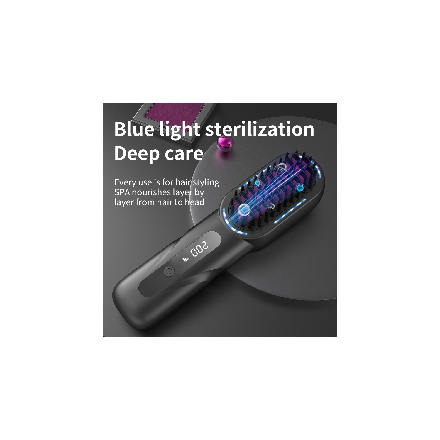 Wireless straight hair comb, negative ion hair care comb, portable charging styling comb curling comb