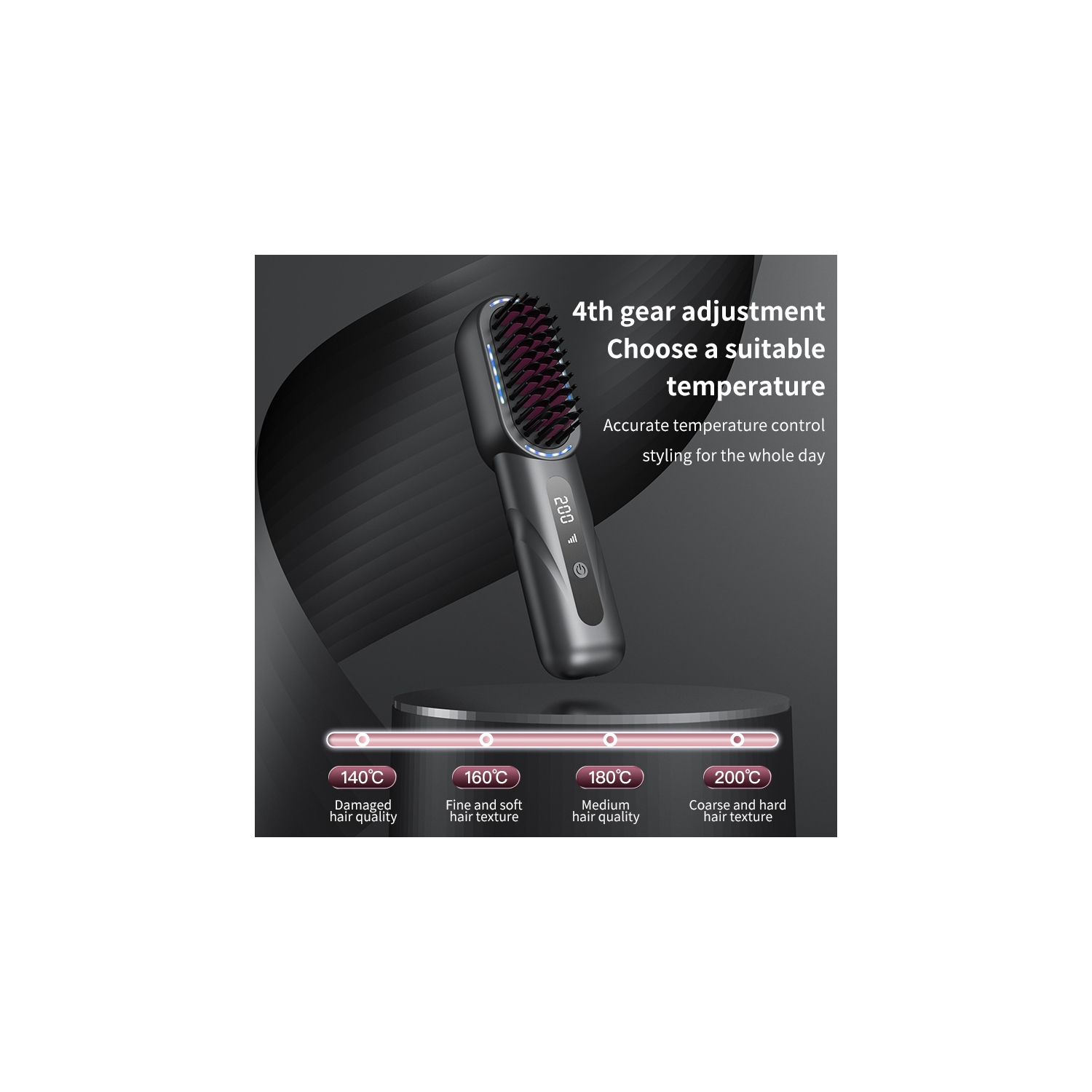 Wireless straight hair comb, negative ion hair care comb, portable charging styling comb curling comb