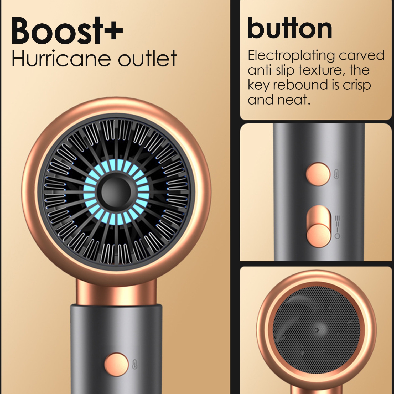 Sèche-cheveux portatif à séchage rapide avec soins capillaires à lumière bleue et protection contre la surchauffe, idéal pour les voyages et la maison