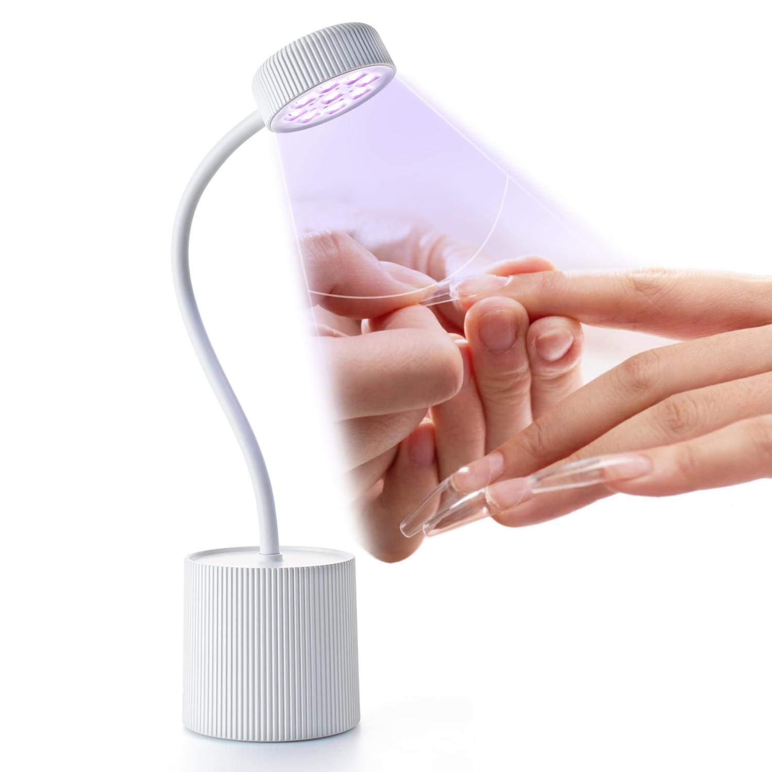 27W Mini Flash Curing Lamp, Rechargeable Gooseneck UV Light Nail Dryer, Portable Nail Lamp for Nail Salon or Home