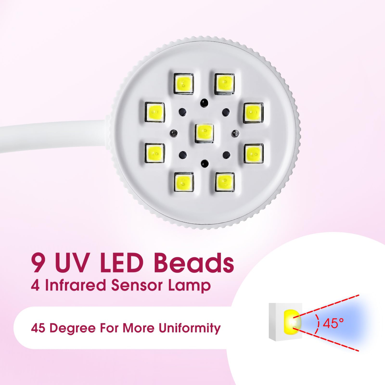 27W Mini Flash Curing Lamp, Rechargeable Gooseneck UV Light Nail Dryer, Portable Nail Lamp for Nail Salon or Home