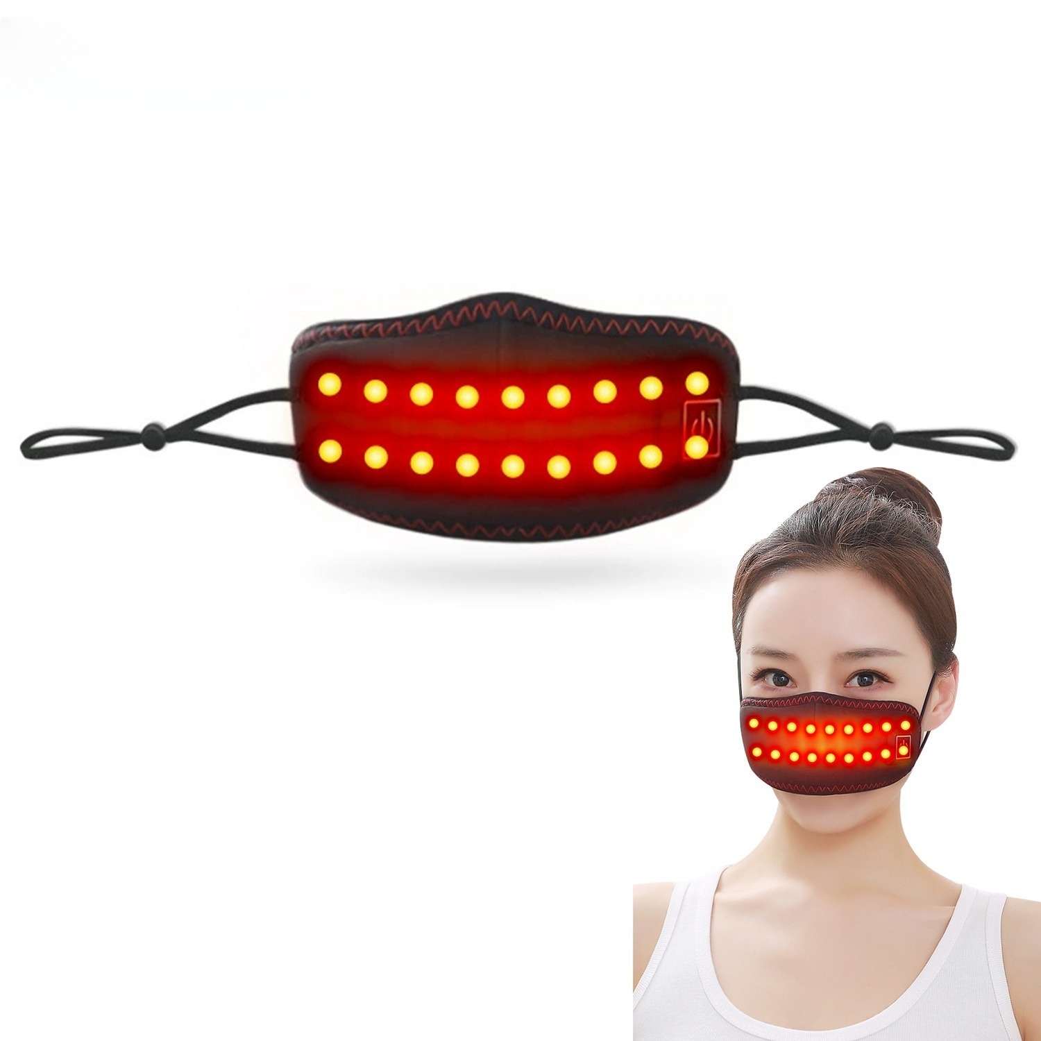 Red Light Therapy Heated Nose Mask, Rechargeable Hot Compress Nose Mask Relieves Rhinitis and Nasal Congestion