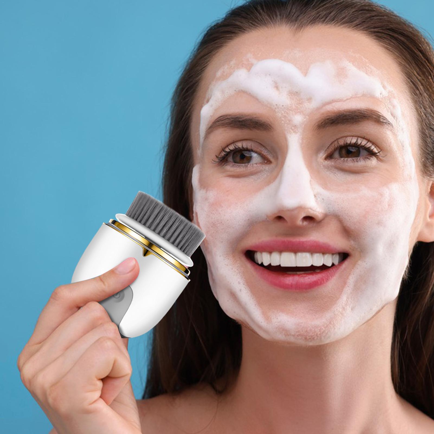Electric Facial Cleanser Waterproof Cleansing Brush, Multifunctional Face Wash Brush Facial Cleansing Beauty Instrument