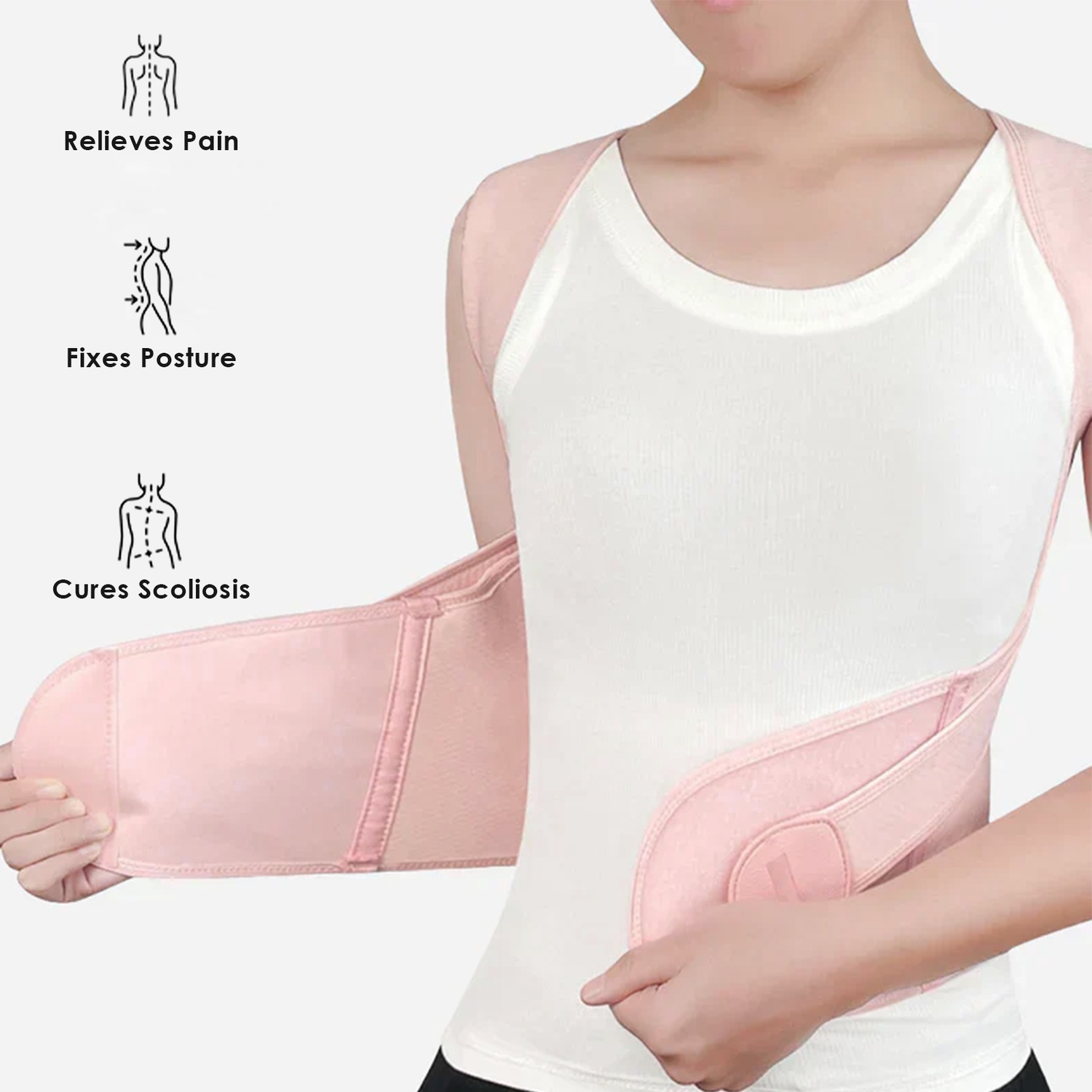 Hunchback Correction Belt, Beautiful Back Shaping Belt to Correct Body Posture and Prevent Scoliosis