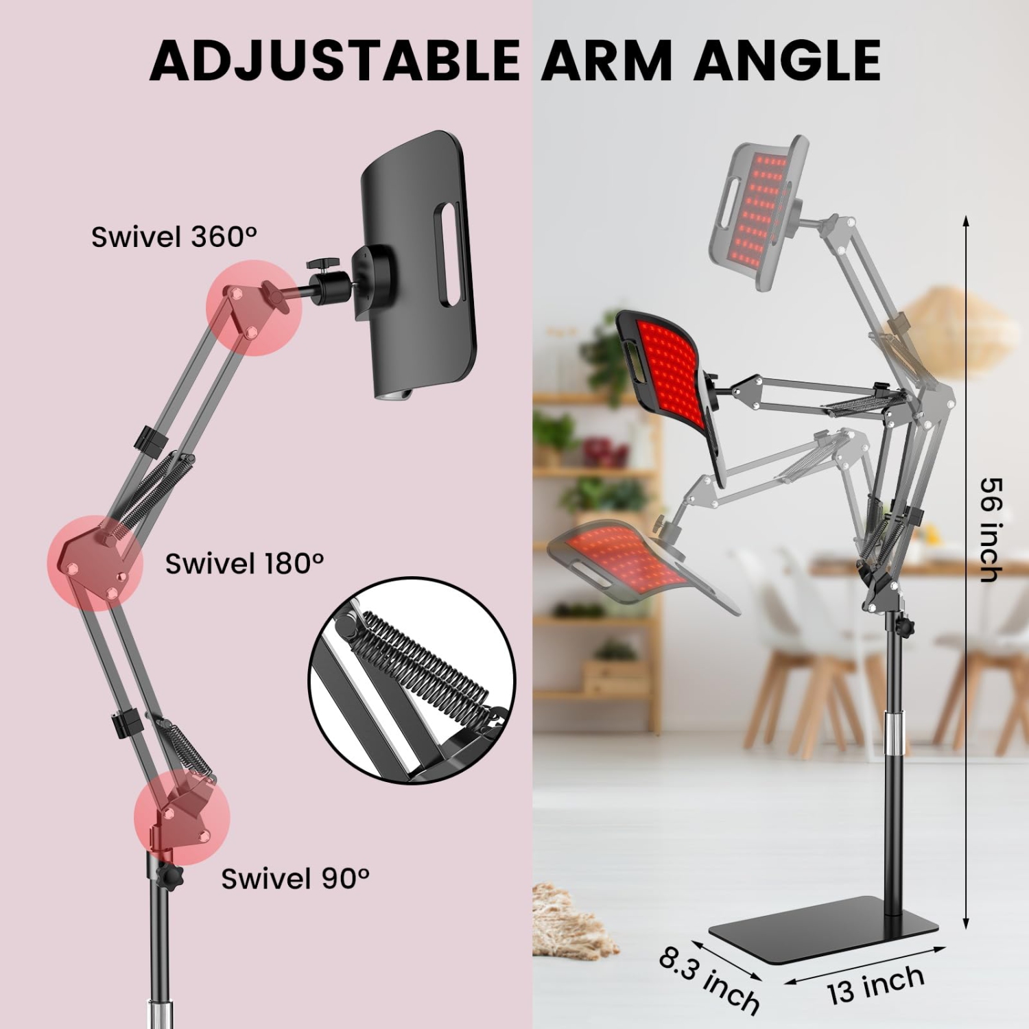 Body Red Light Therapy Lamp, Infrared Red Light Therapy Lamp with Stand, Home Light Therapy Device