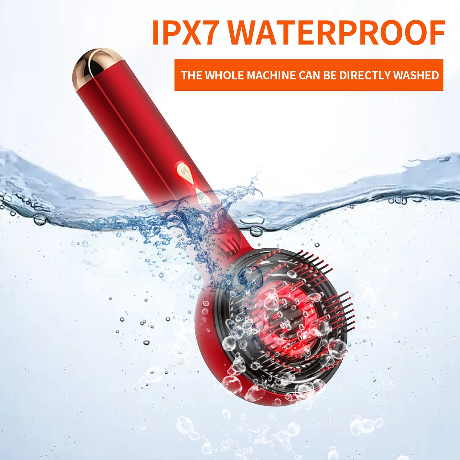 Peigne de massage électrique Peigne de massage Ménage Peigne de massage Huile capillaire Peigne de smear lumière rouge Anti-perte de cheveux Peigne