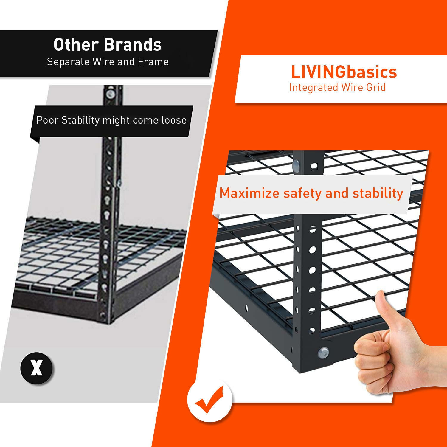 Étagères de rangement de garage de 3 x 6 pi, système de rangement réglable pour le garage, tablettes flottantes en métal robuste pour le plafond de