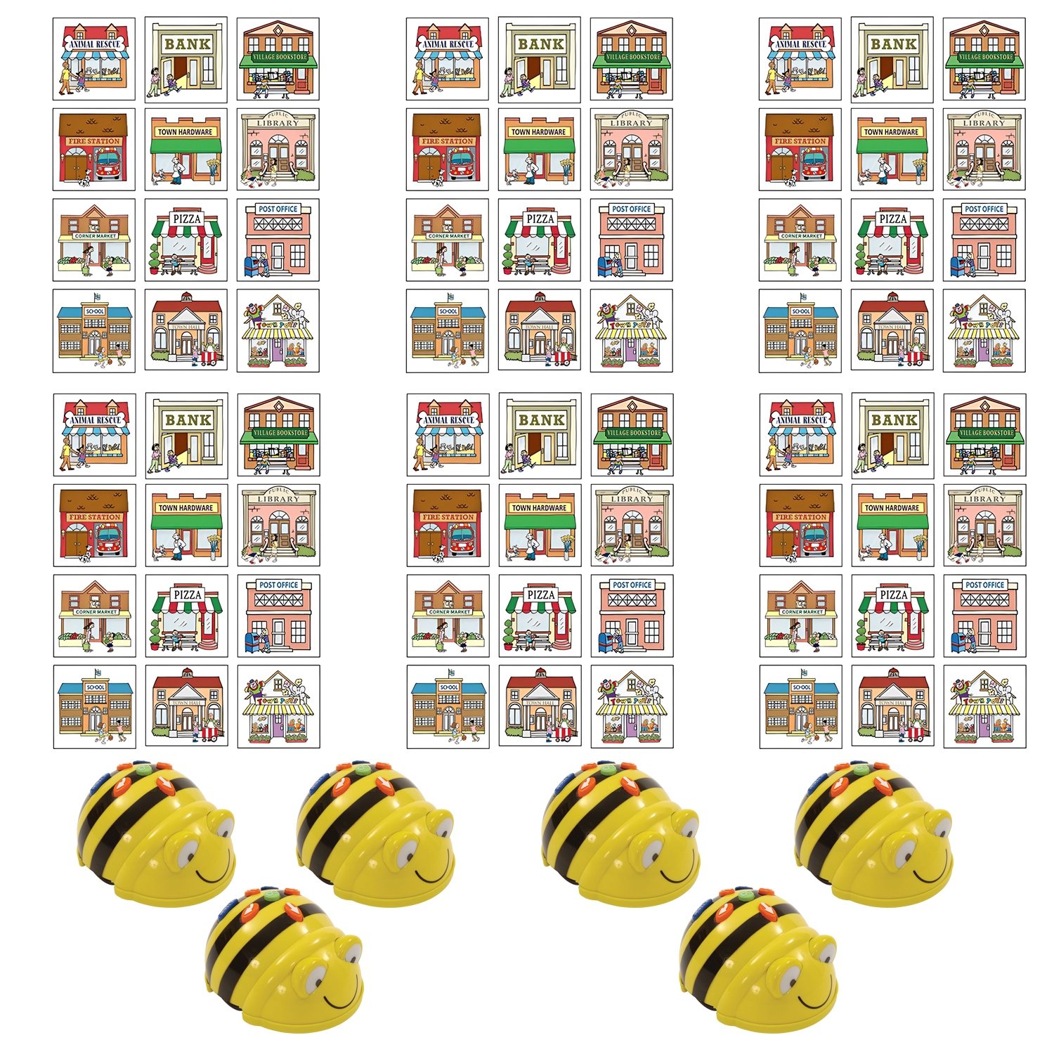 6 robot de programmation Bee Bot version See & Say avec ensemble de construction communautaire 3D 6x | Programmation STIM éducative Enseigner la