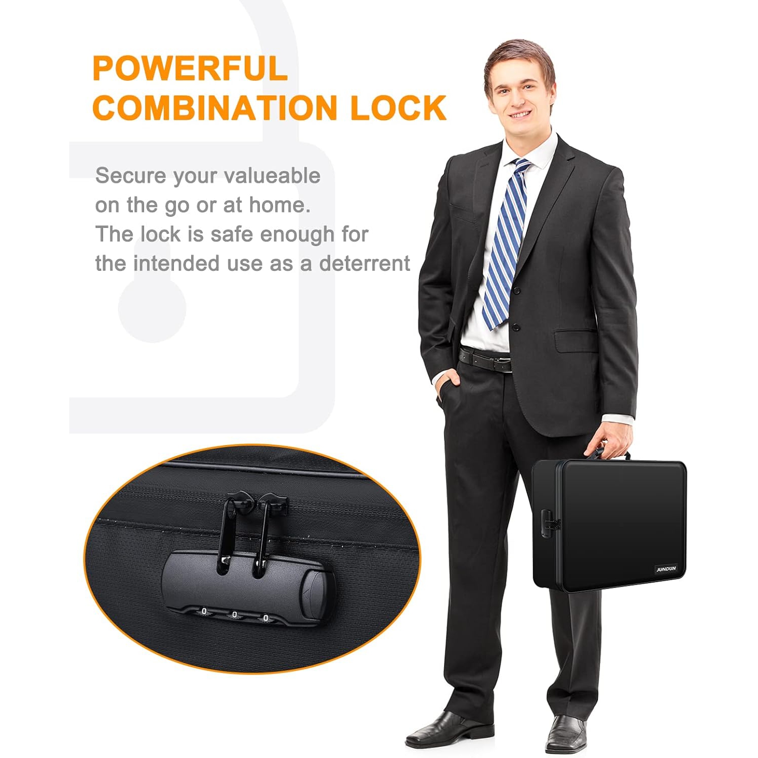 Document Organizer, Fireproof Document Bag with Lock, Document Storage Box, 7 Pockets Document Holder with Handle Portable File Bag for Important