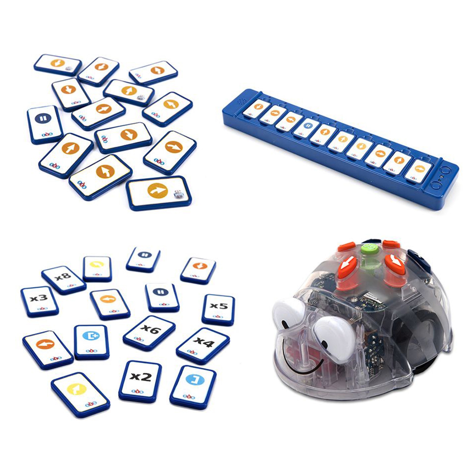 Ensemble TTS Blue-bot Tactile&nbsp;: Robot Blue-bot, ensemble de lecteurs tactiles et extension de cartes tactiles convenant aux enfants de 3 ans et