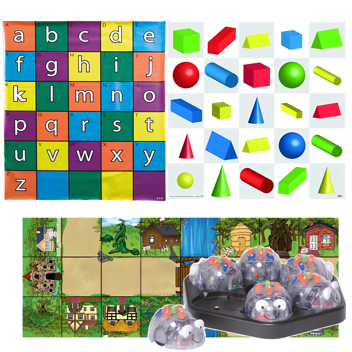 Robot de plancher programmable Blue-Bot, ensemble de robot éducatif rechargeable avec 3 tapis d'activités pour l'apprentissage STIM, programmation de