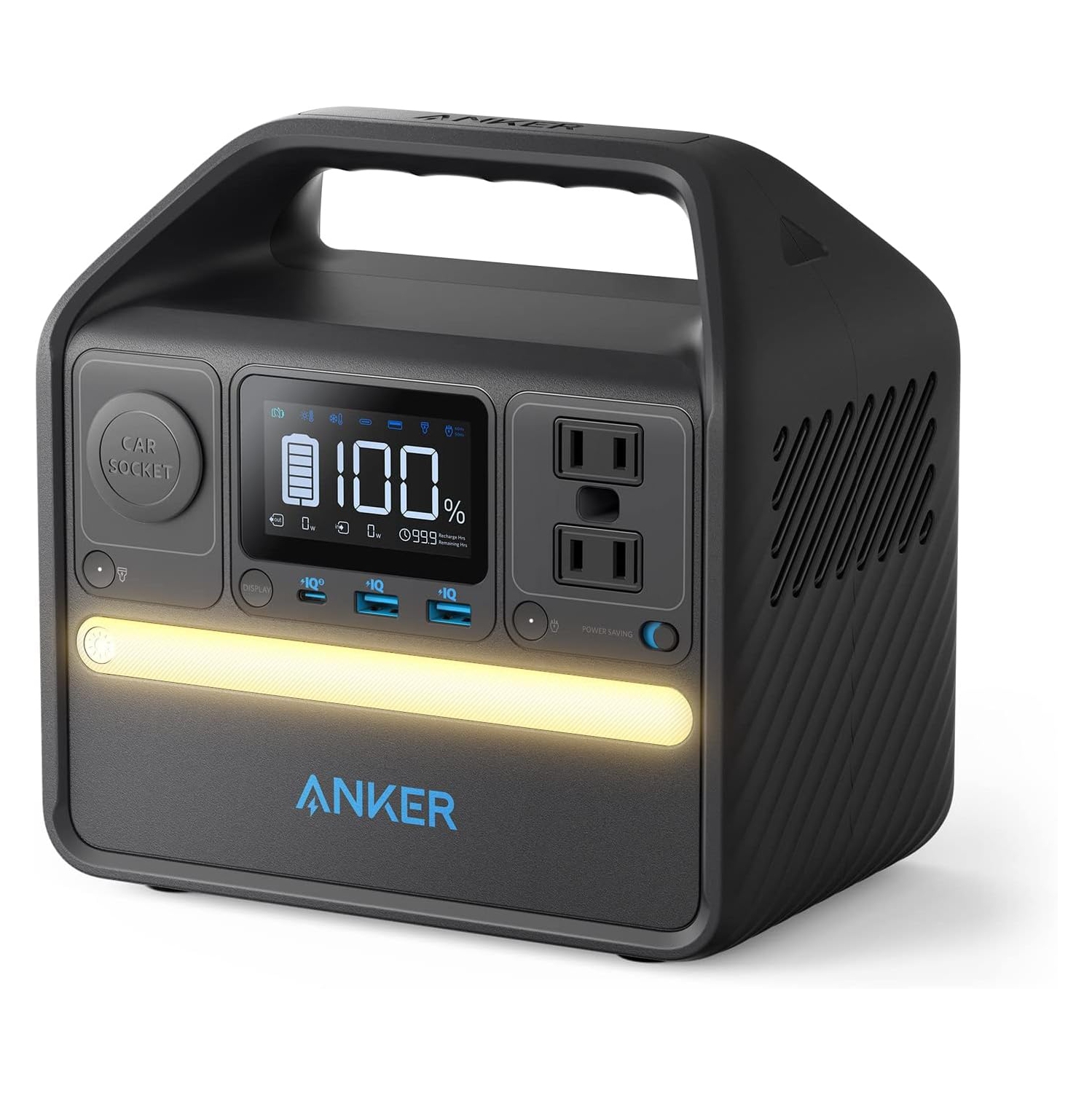 Anker 521 Portable Power Station Upgraded with LiFePO4 Battery, 256Wh 6-Port Powerhouse, 300W Solar Generator (Solar Panel Optional), 2 AC Outlets,