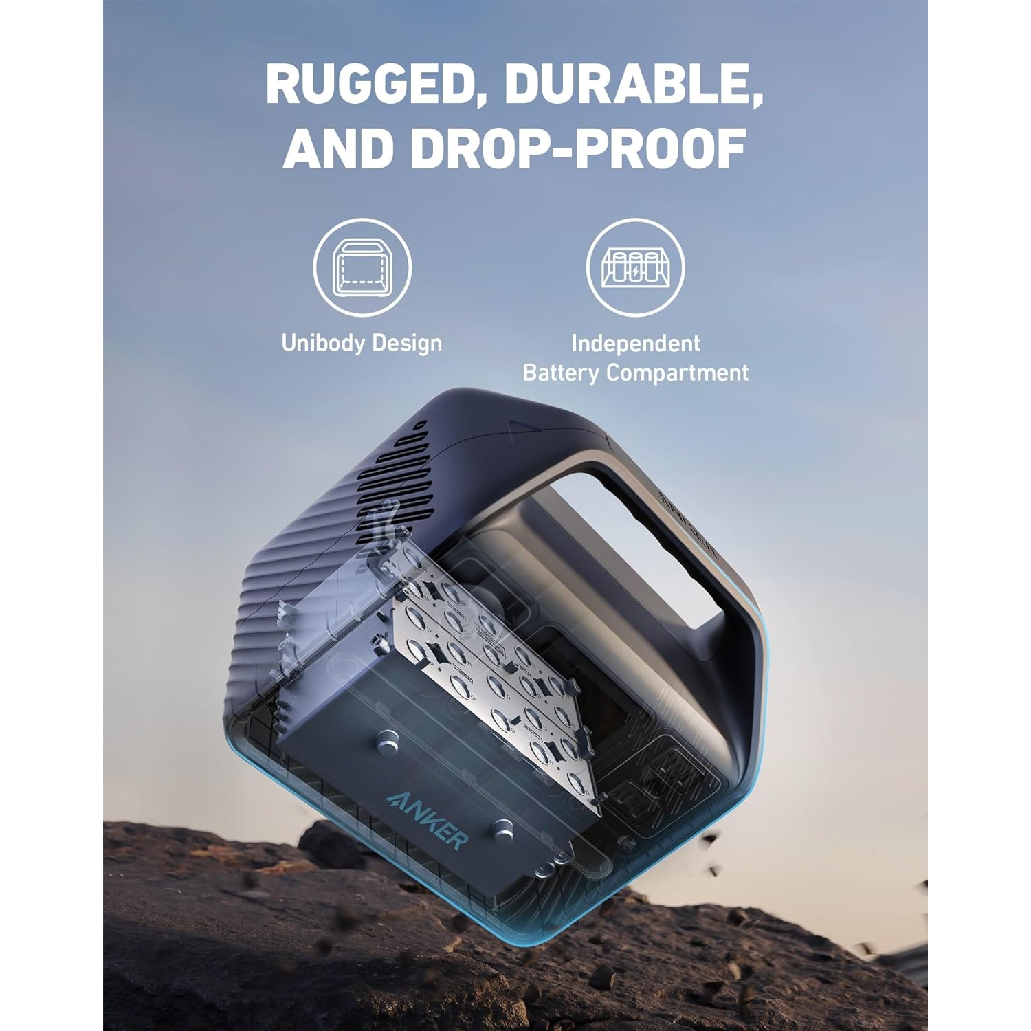 Anker 521 Portable Power Station Upgraded with LiFePO4 Battery, 256Wh 6-Port Powerhouse, 300W Solar Generator (Solar Panel Optional), 2 AC Outlets,