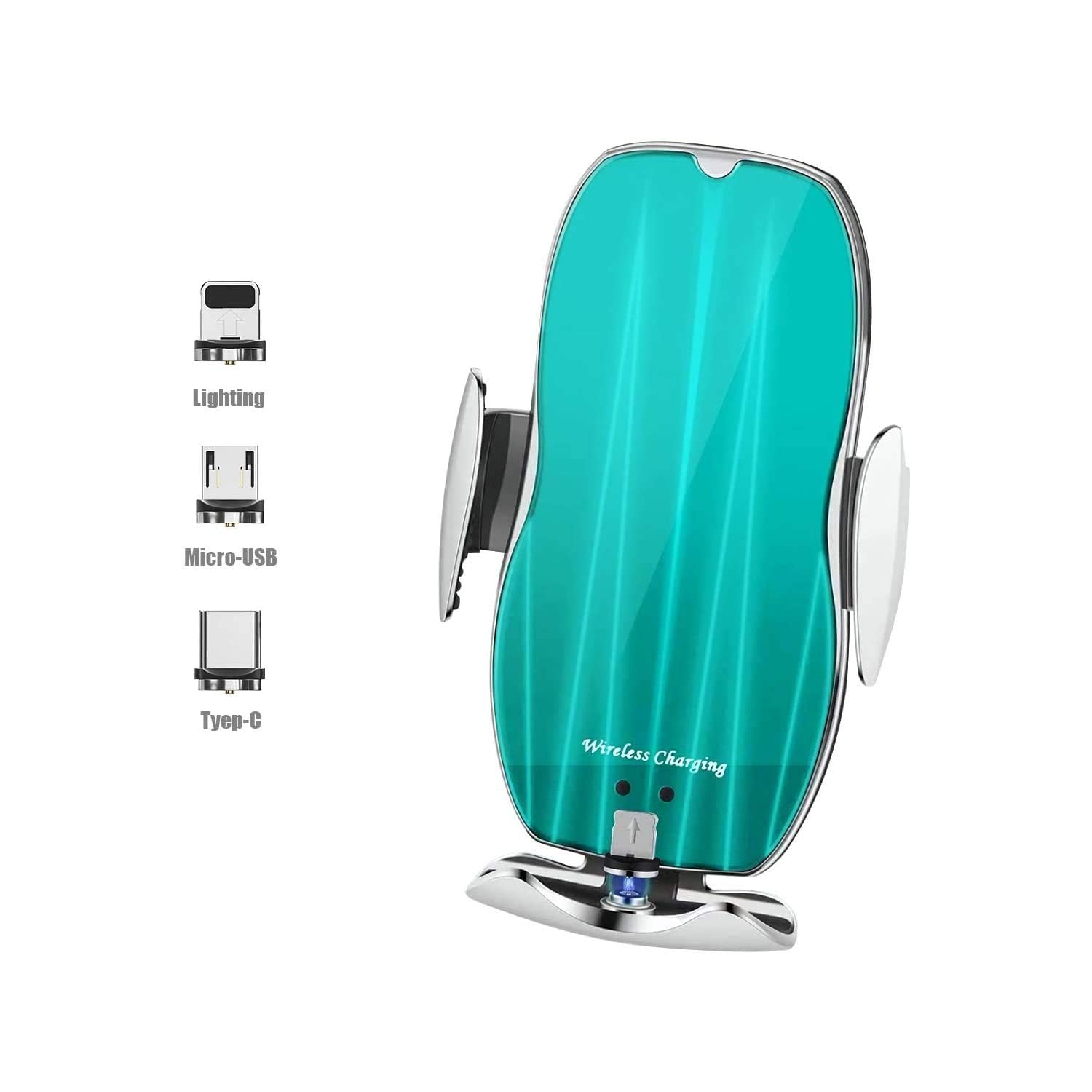 Wireless Car Charger Mount, Qi Auto Clamping Car Phone Charging Air Vent Holder for iPhone/Samsung(Silver)