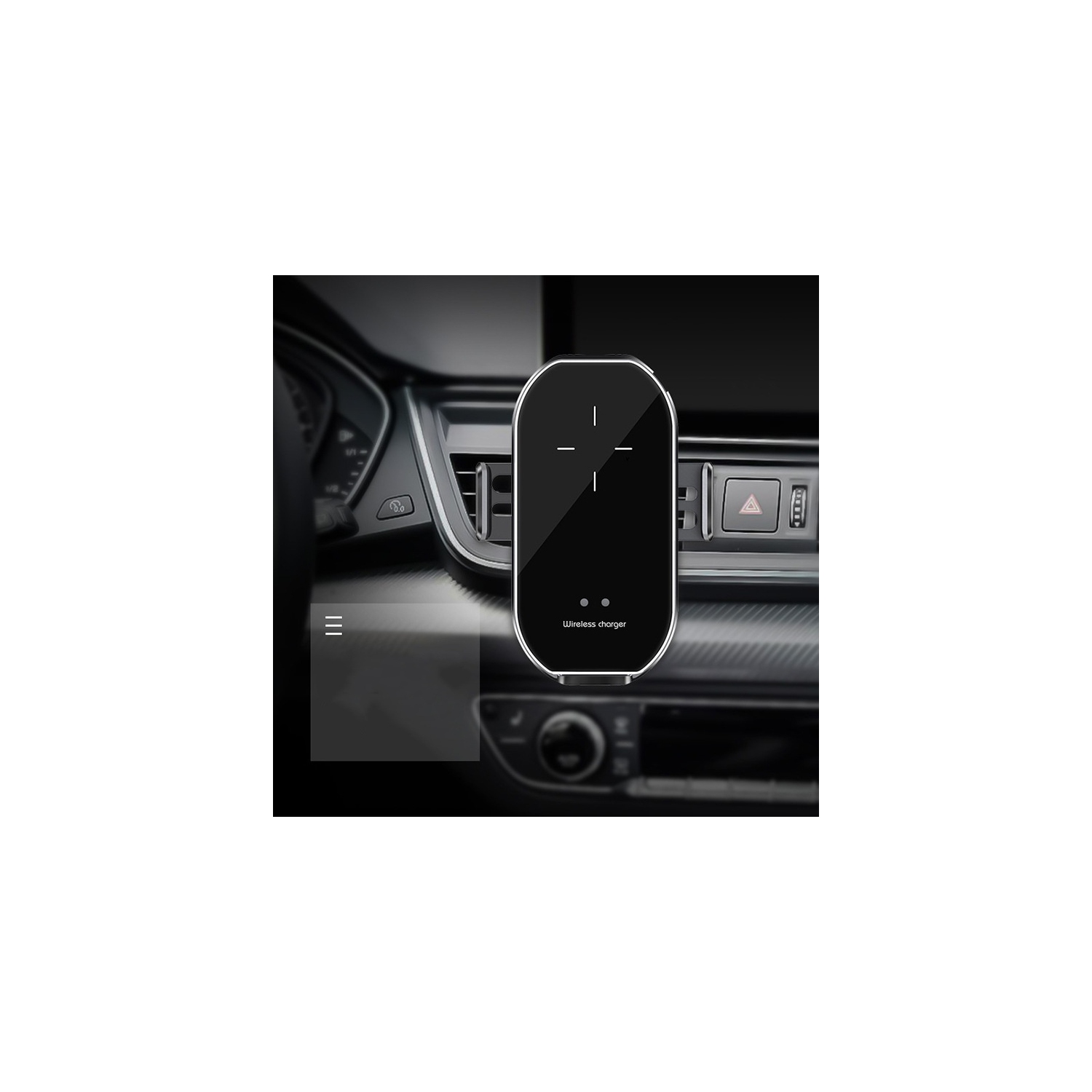 Wireless Car Charger, Auto-Clamping Phone Mount, Fast Charging, Qi Technology, Air Vent Holder Compatible with iPhone/Samsung Galaxy(Silver)