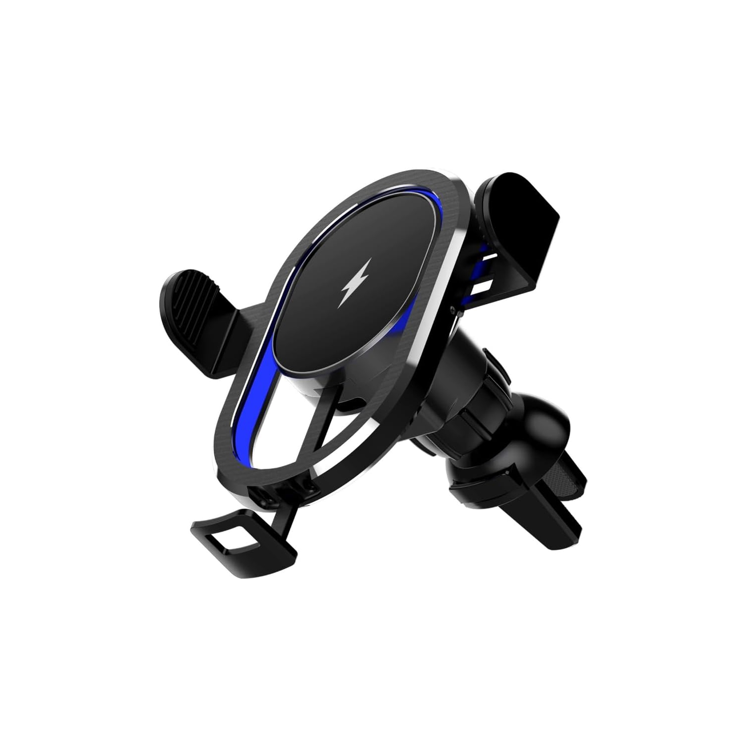 Adjustable Viewing Angles Car Car Wireless Charging Phone Mount Stand Navigation 360Degree Rotating Cellphone Rack for Air Vent(Black)