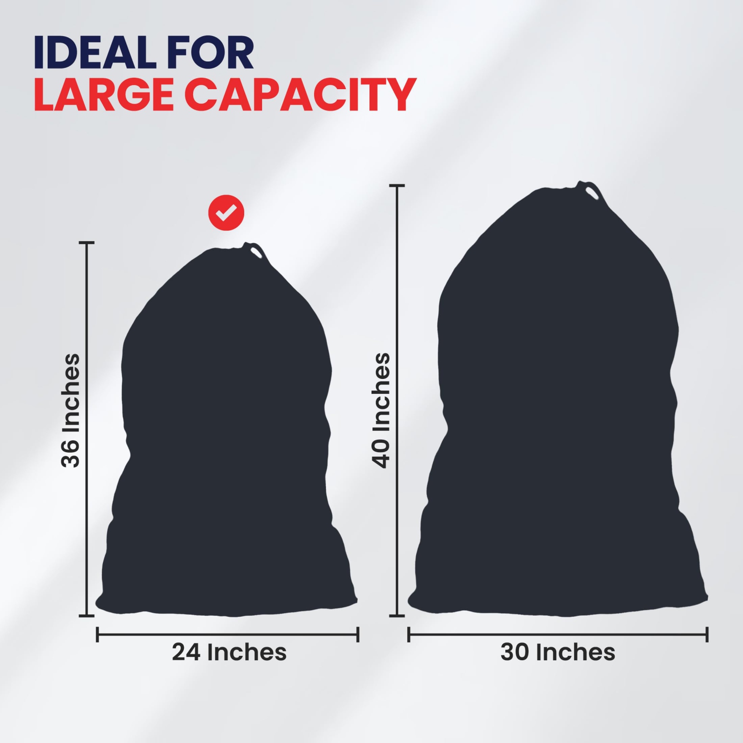 Sacs à lessive en nylon de lin canadien, 24 x 36&nbsp;po, paq. 2, range-tout à cordon de serrage en tissu étanche et durable, panier à linge de