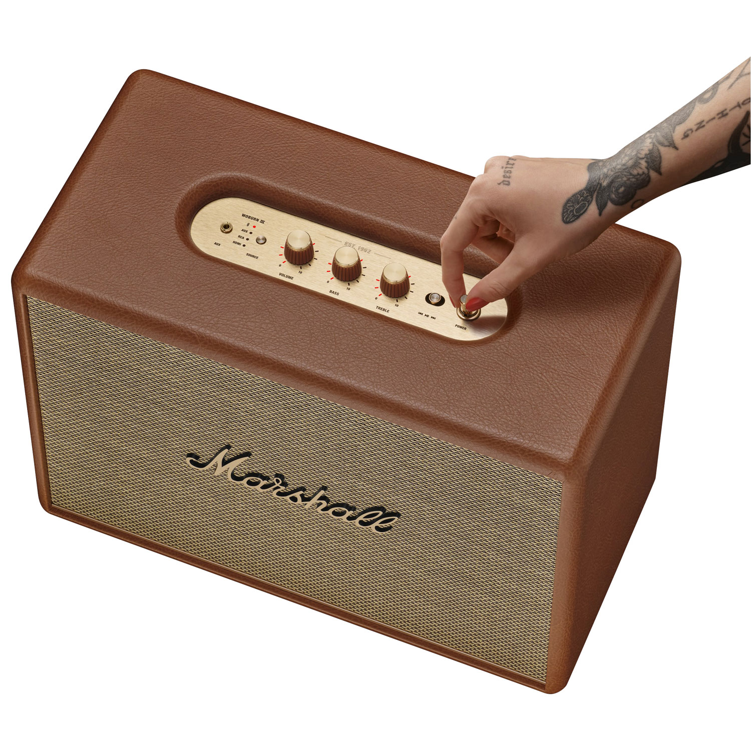 Haut-parleur Bluetooth sans fil Woburn III de Marshall - Brun