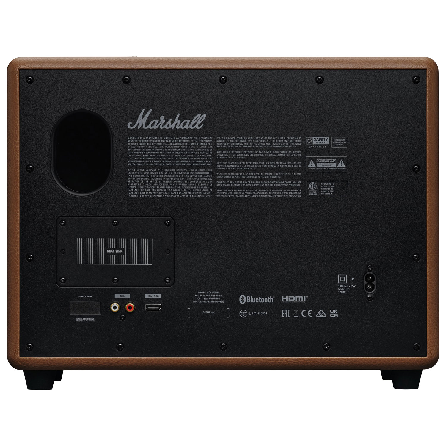 Haut-parleur Bluetooth sans fil Woburn III de Marshall - Brun