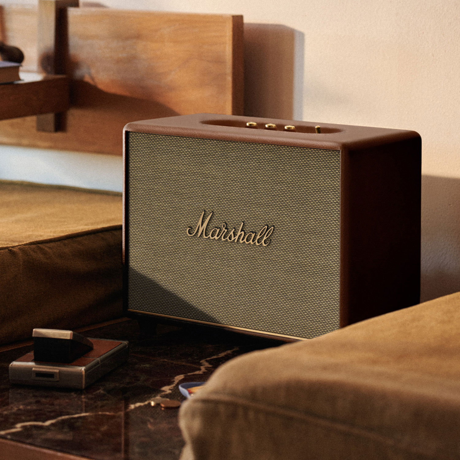 Haut-parleur Bluetooth sans fil Woburn III de Marshall - Brun