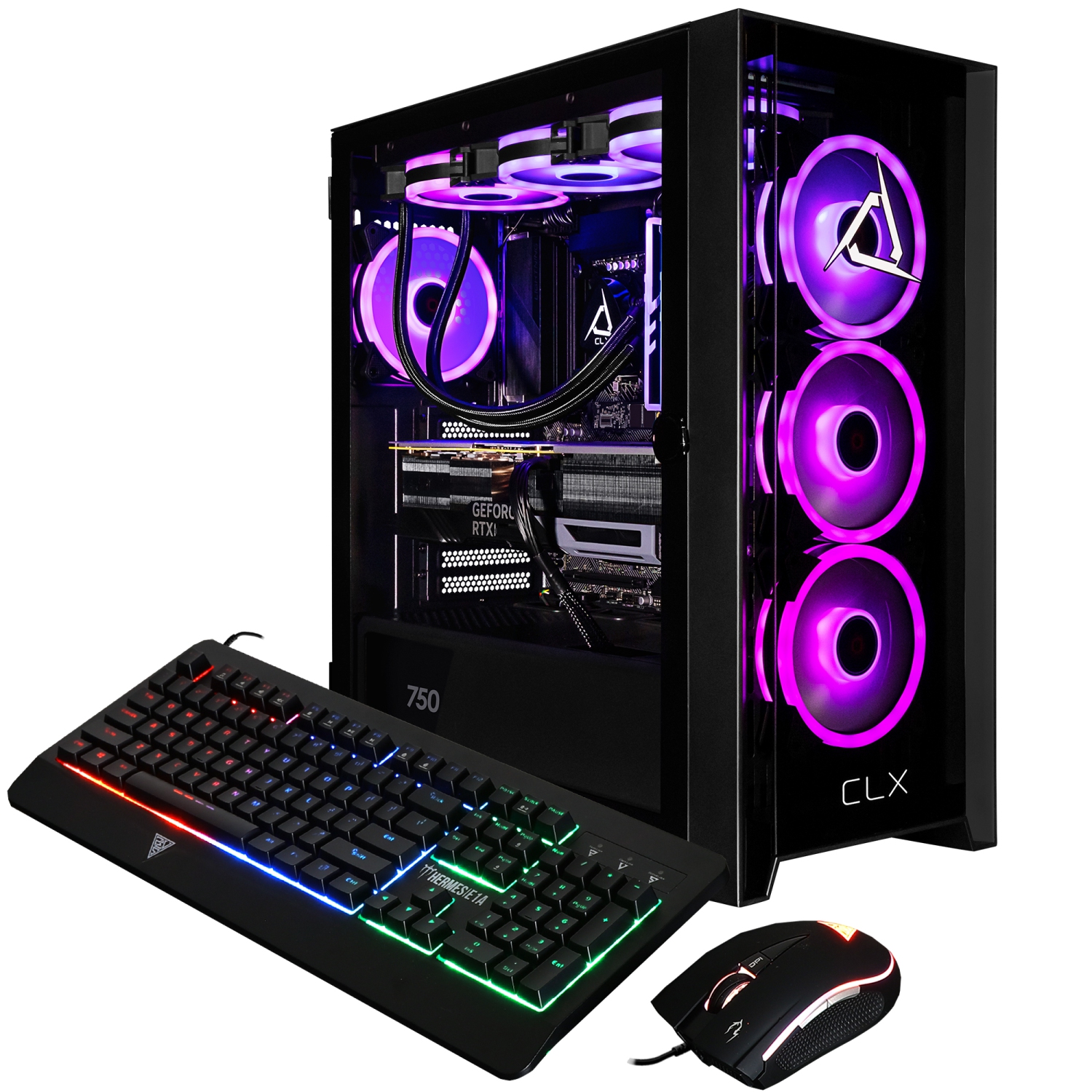 CLX SET Gaming Desktop - Liquid Cooled Intel Core Ultra 7 265F 2.4GHz 20-Core Processor, 32GB DDR5 Memory, RTX 5070 12GB GDDR7 Graphics, 2TB SSD,