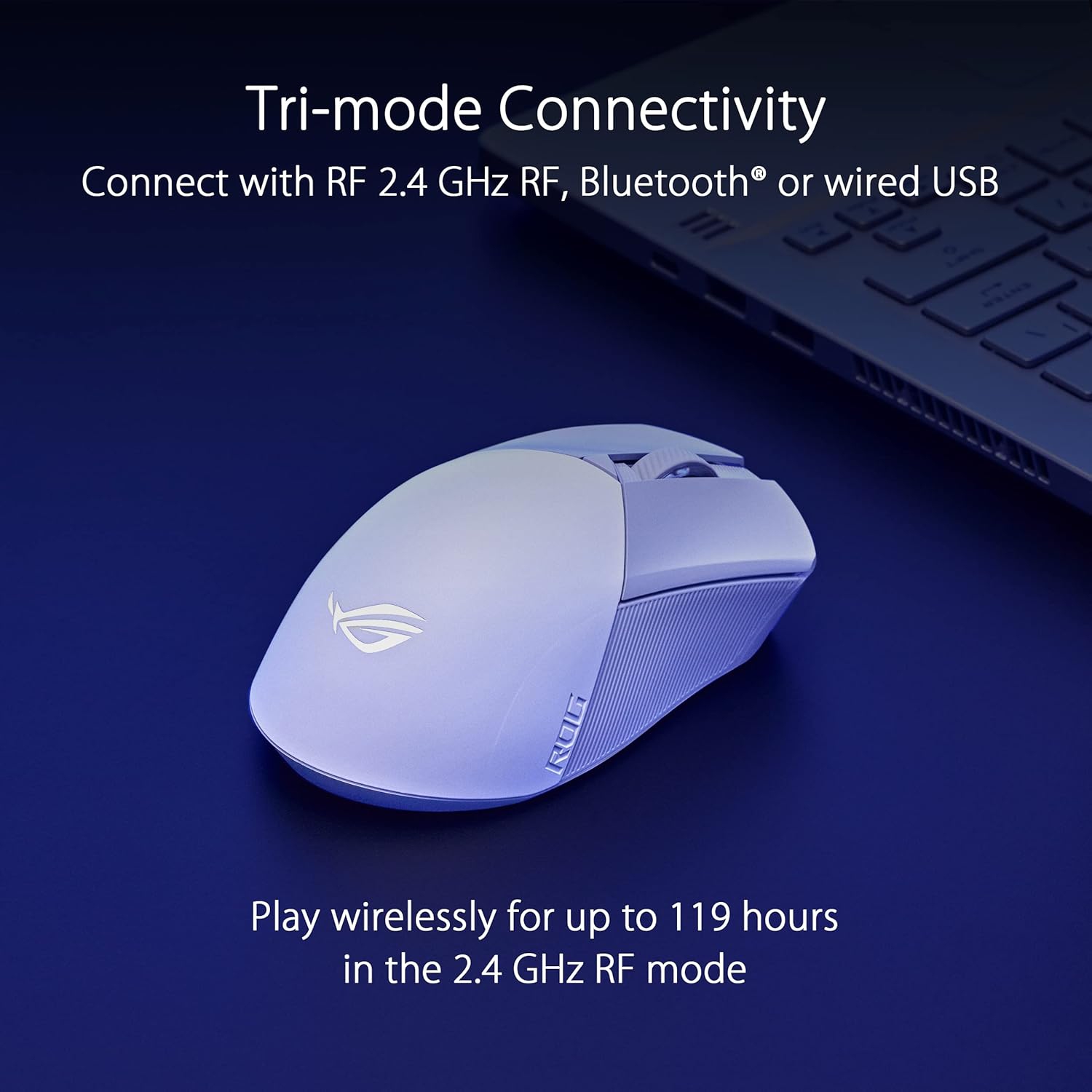 Souris de jeu optique sans fil ROG Gladius III WL Aimpoint 36000&nbsp;ppp d'ASUS - Blanc